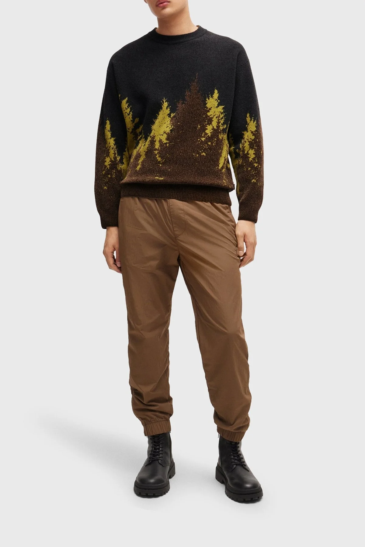 Boss Regular Fit Bisiklet Yaka Jakarlı Erkek Kazak 50519101 243 ANTRASİT - 3