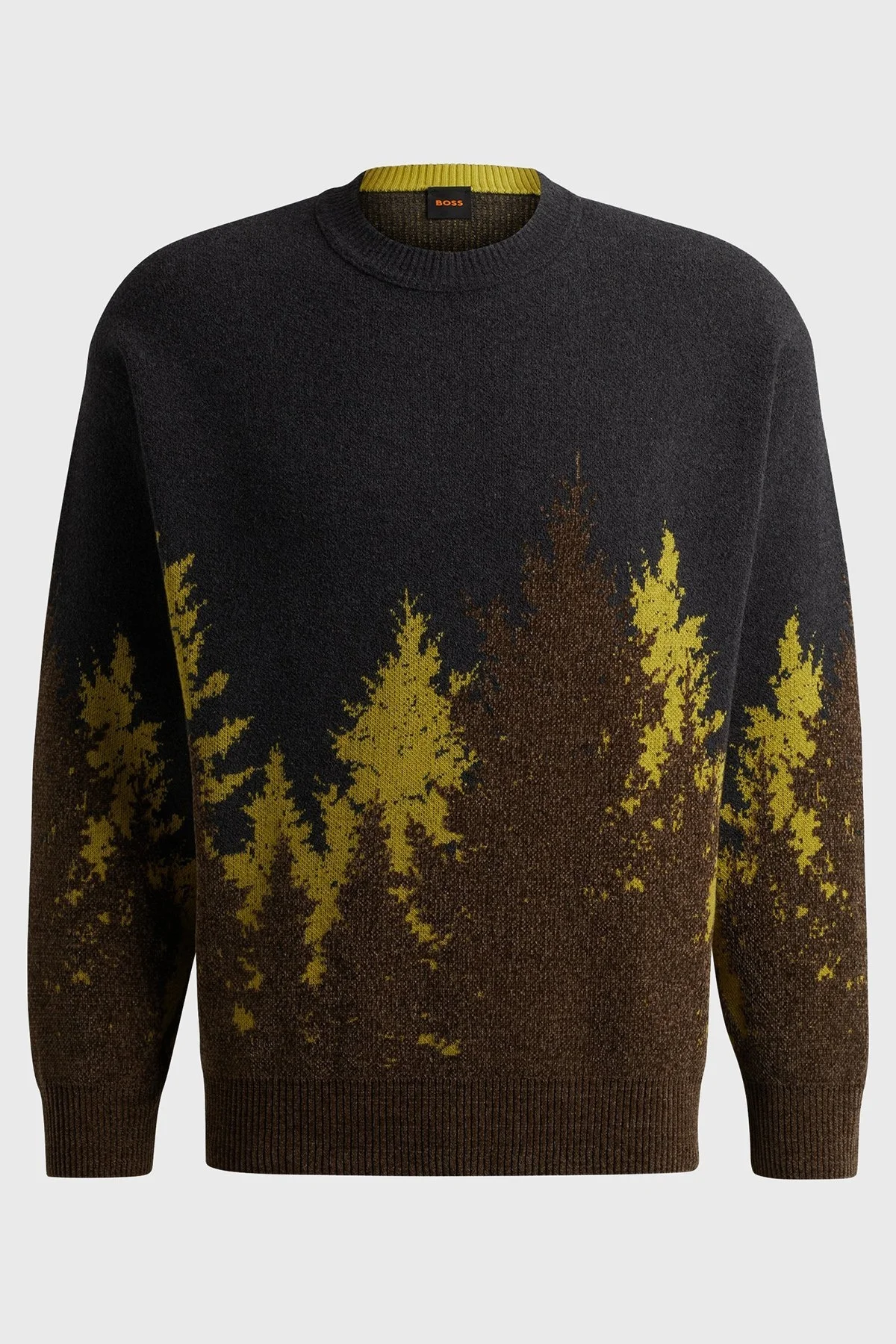 Boss Regular Fit Bisiklet Yaka Jakarlı Erkek Kazak 50519101 243 ANTRASİT - 5