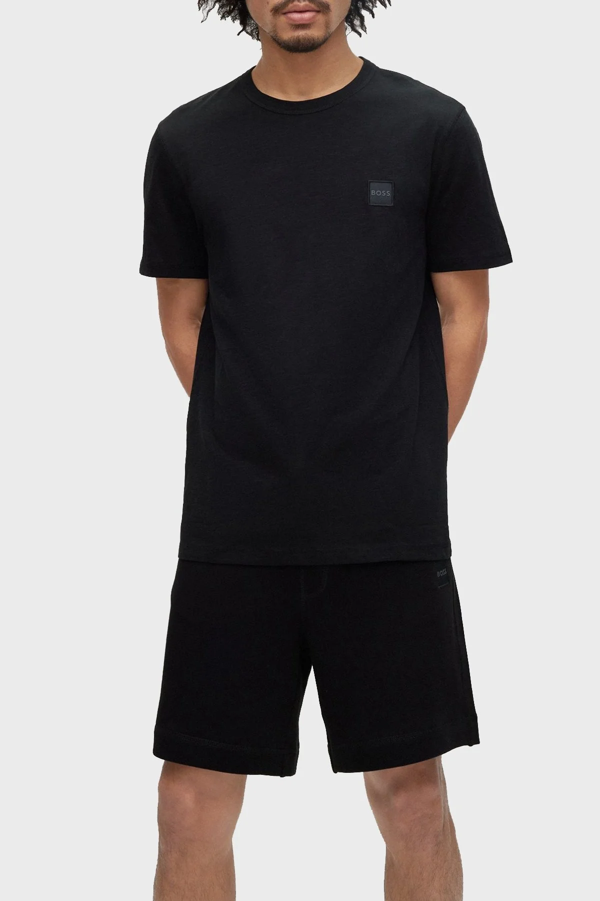 Boss Regular Fit Bisiklet Yaka Pamuklu Jarse Erkek T Shirt 50478771 001 SİYAH - 1