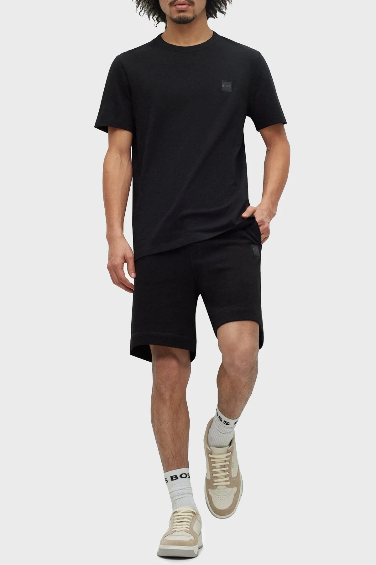 Boss Regular Fit Bisiklet Yaka Pamuklu Jarse Erkek T Shirt 50478771 001 SİYAH - 2