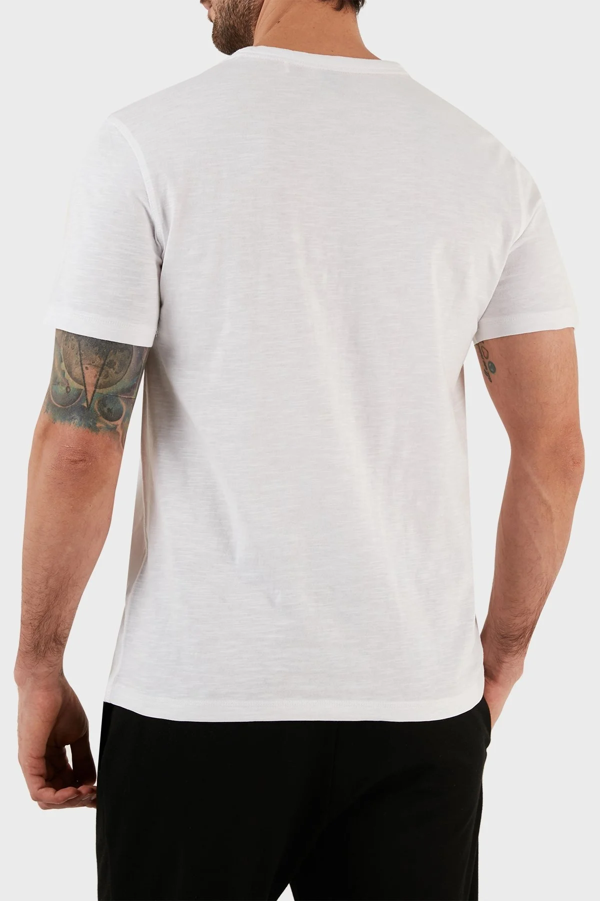 Boss Regular Fit Bisiklet Yaka Pamuklu Jarse Erkek T Shirt 50478771 100 BEYAZ - 6