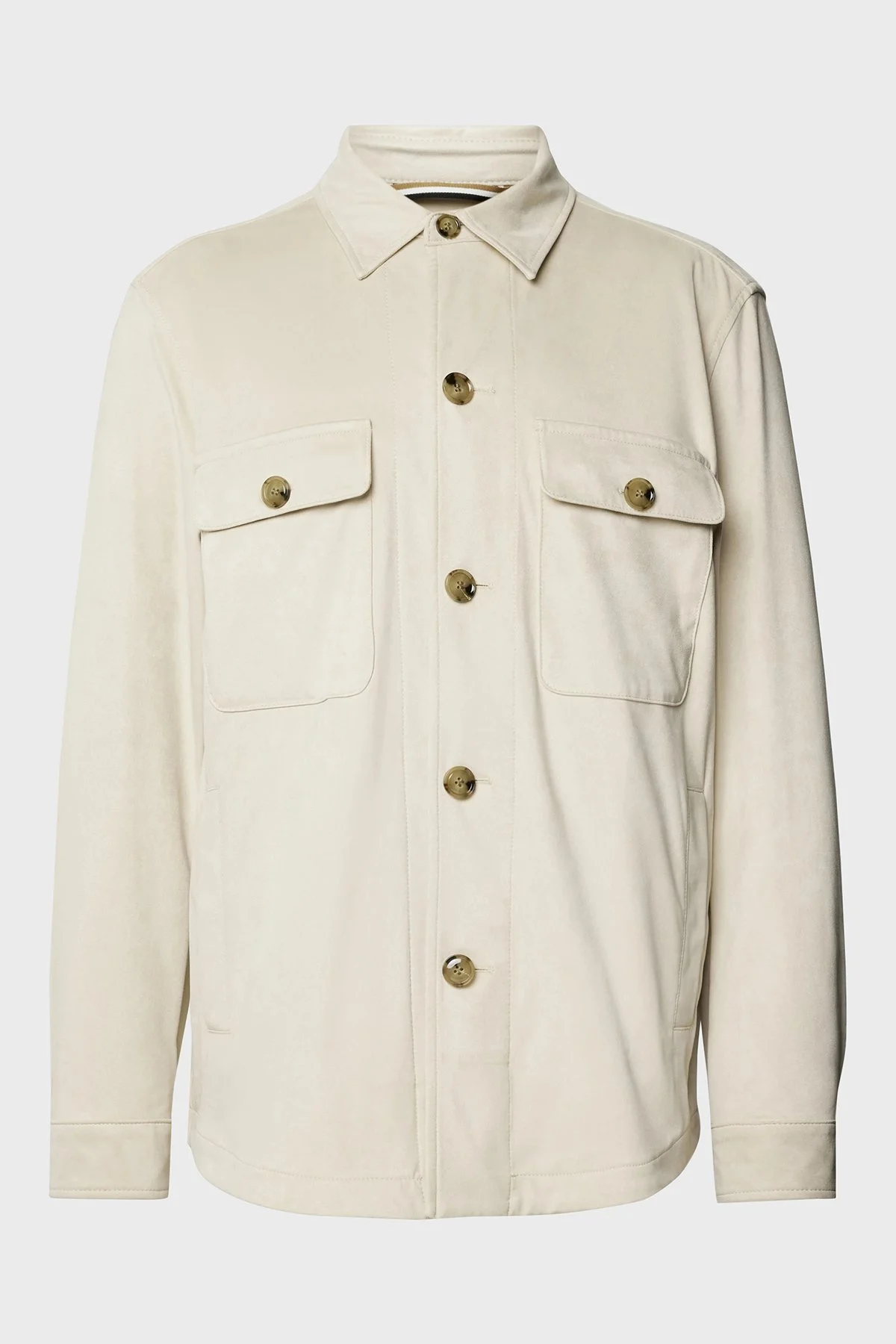 Boss Regular Fit Cepli Süet Erkek Gömlek Ceket 50535666 131 EKRU - 5