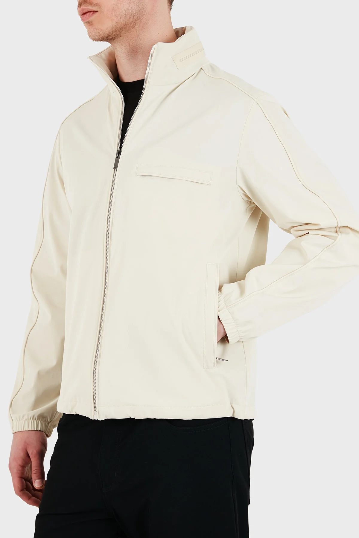 Boss Regular Fit Dik Yaka Fermuarlı Erkek Mont 50554286 131 BEJ - 4