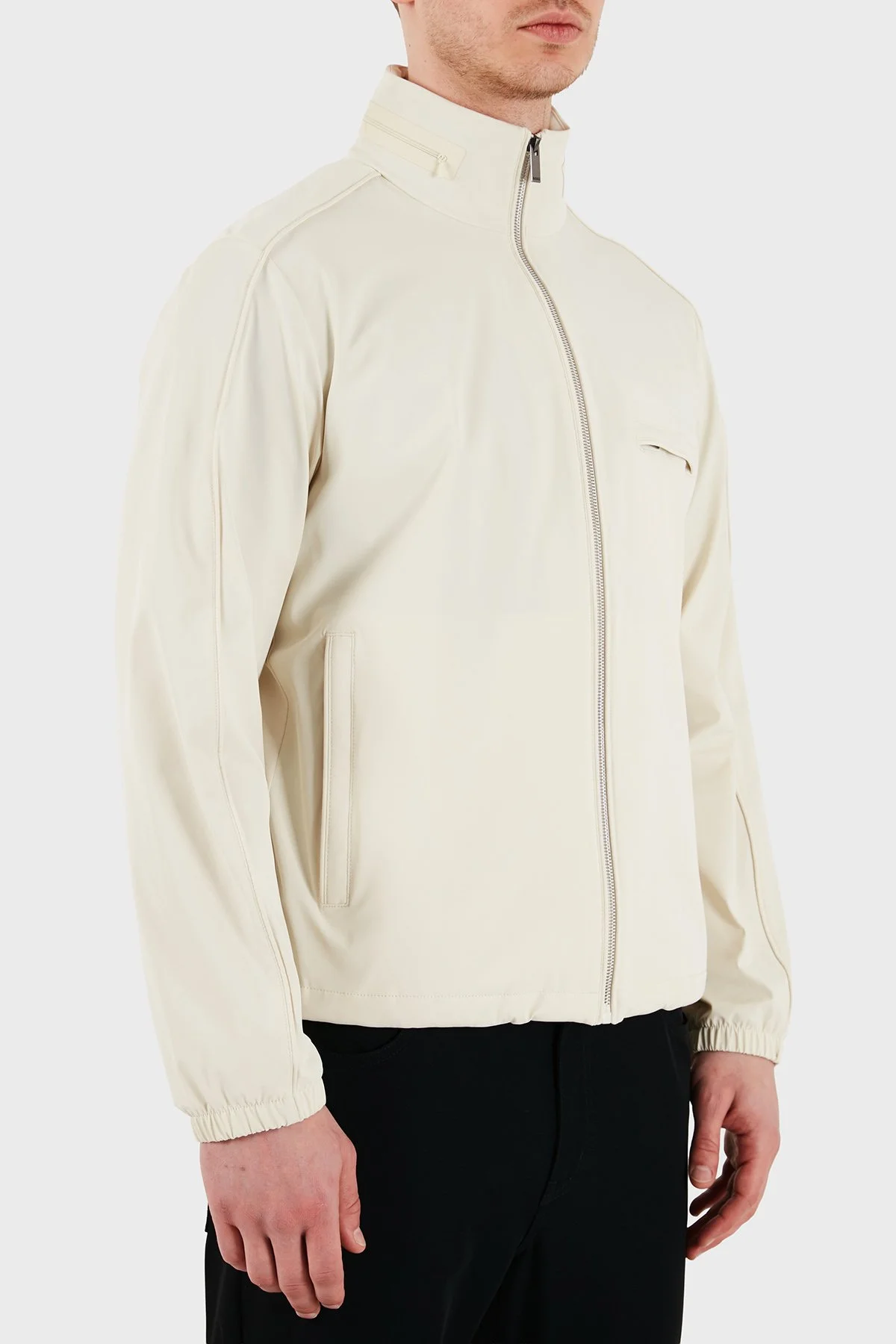 Boss Regular Fit Dik Yaka Fermuarlı Erkek Mont 50554286 131 BEJ - 5
