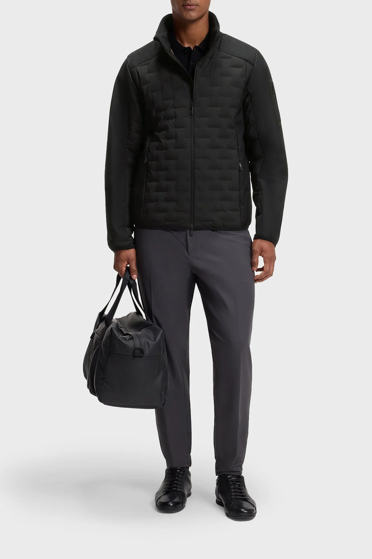 Boss Regular Fit Dik Yaka Fermuarlı Erkek Mont 50561388 001 Siyah - 2