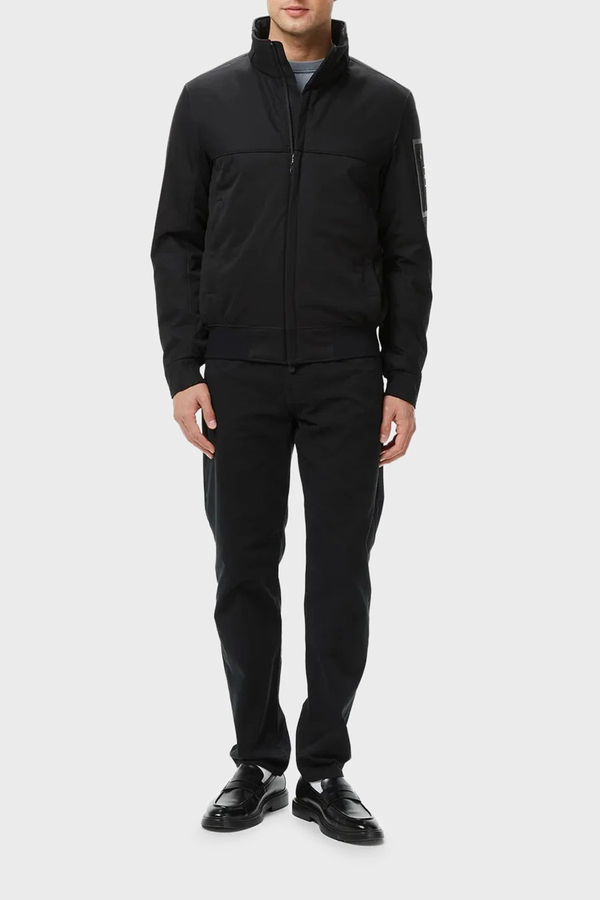 Boss Regular Fit Dik Yaka Fermuarlı Logolu Erkek Mont 50547739 001 SİYAH - 2