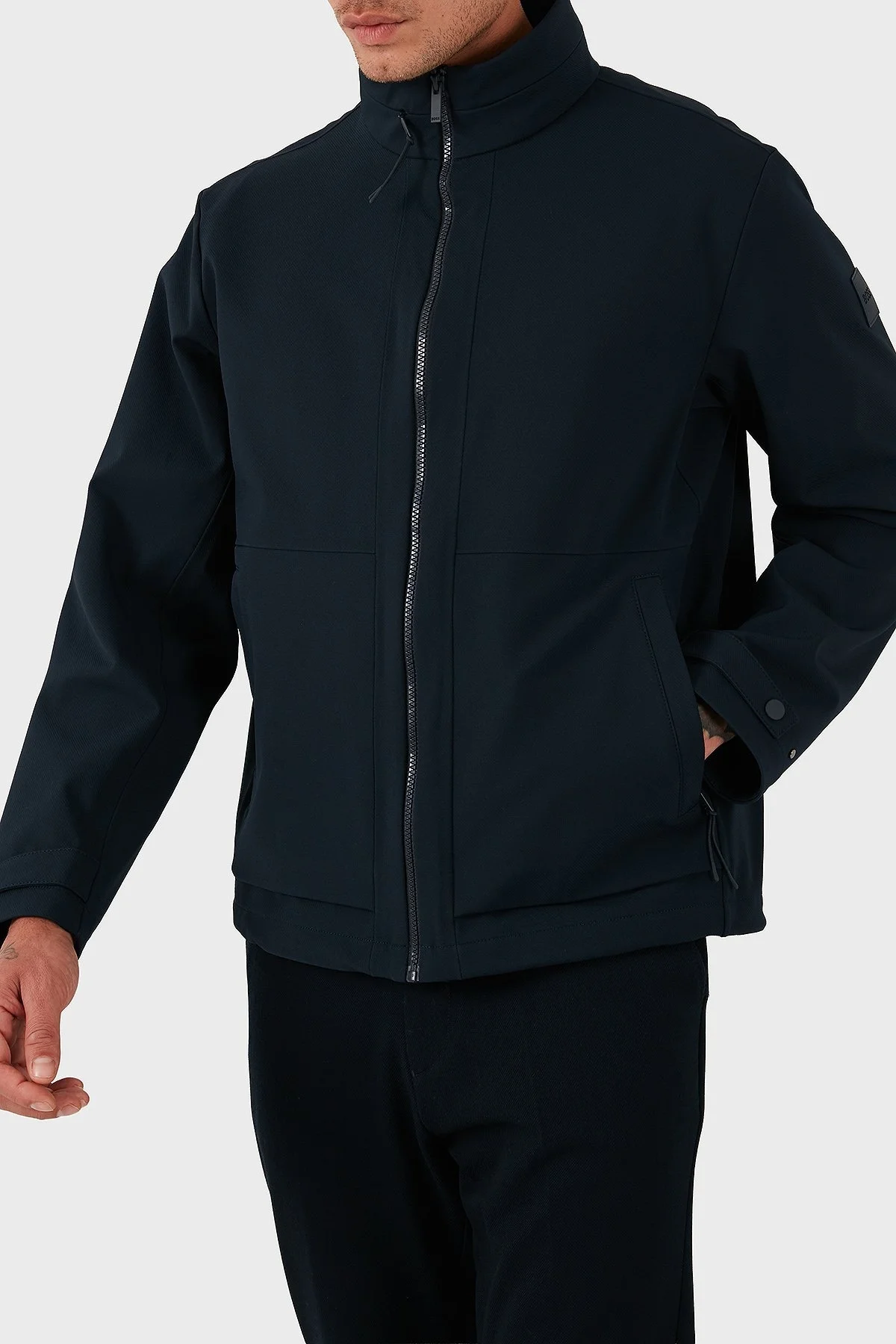 Boss Regular Fit Dik Yaka Gizlenebilir Kapüşonlu Erkek Mont 50547488 404 LACİVERT - 3