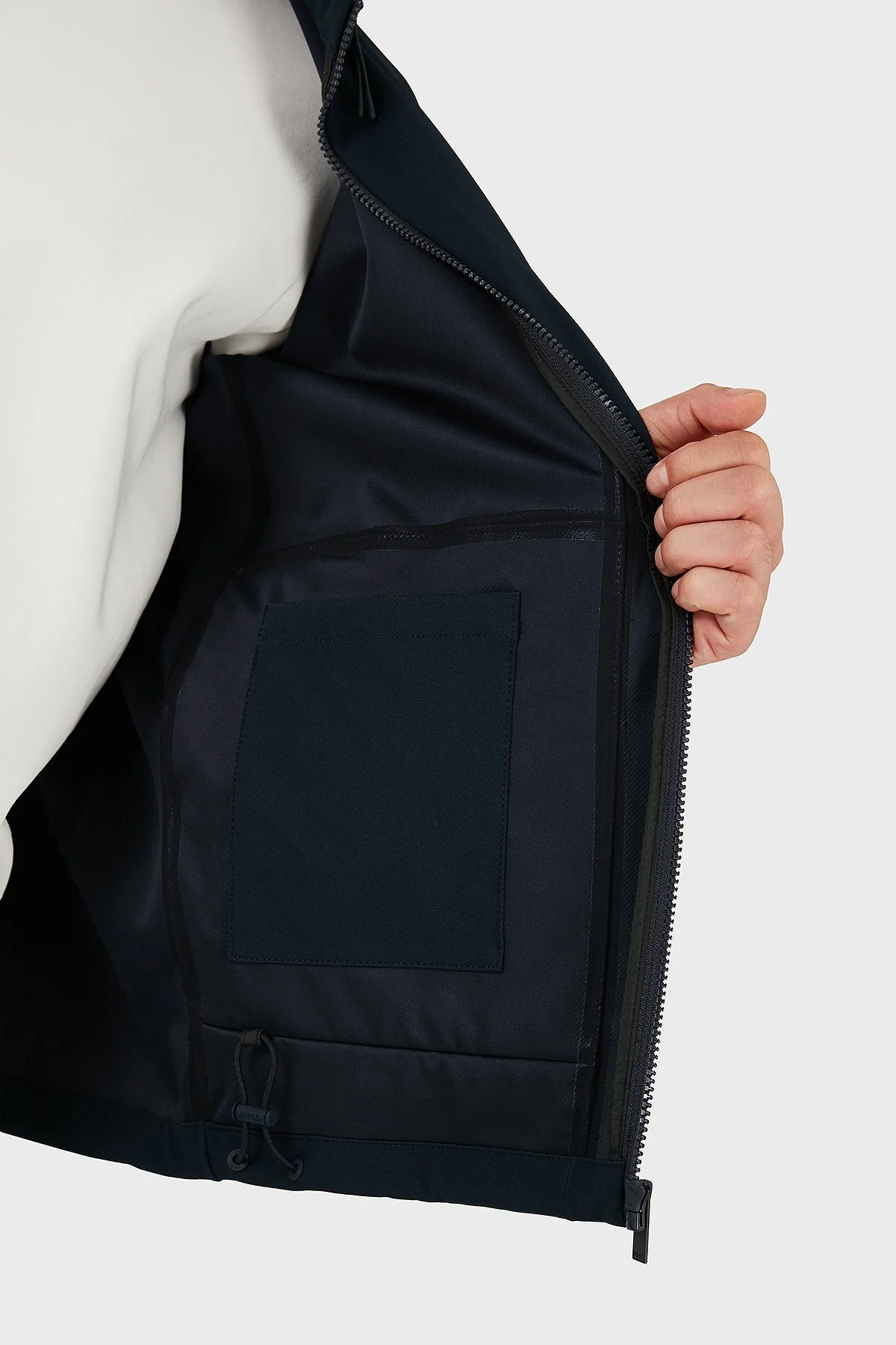 Boss Regular Fit Dik Yaka Gizlenebilir Kapüşonlu Erkek Mont 50547488 404 LACİVERT - 7