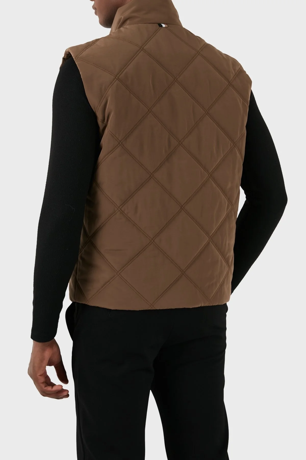 Boss Regular Fit Dik Yaka Kapitone Erkek Yelek 50506356 249 KAHVE - 9