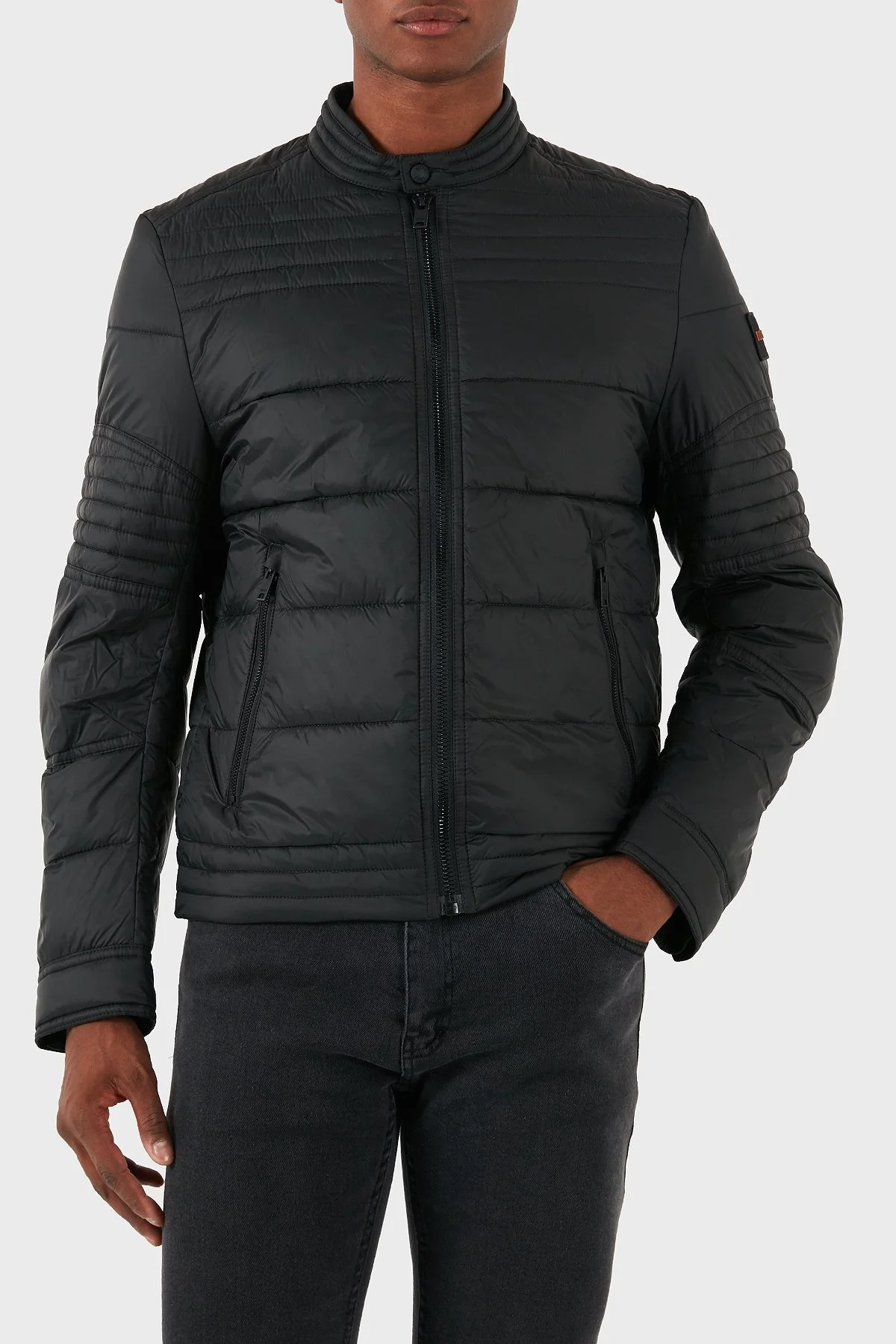 Boss Regular Fit Dik Yaka Şişme Erkek Mont 50522217 001 SİYAH - 1