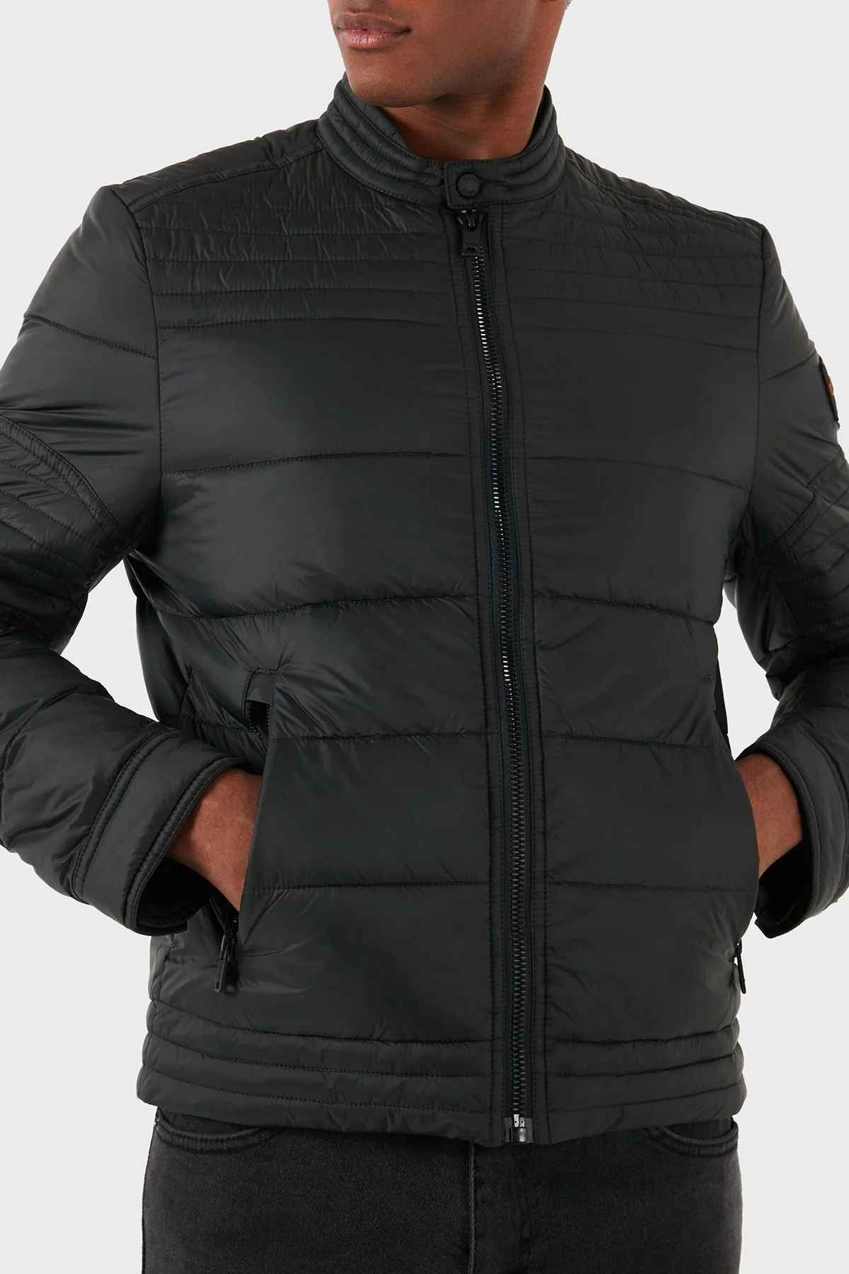 Boss Regular Fit Dik Yaka Şişme Erkek Mont 50522217 001 SİYAH - 4