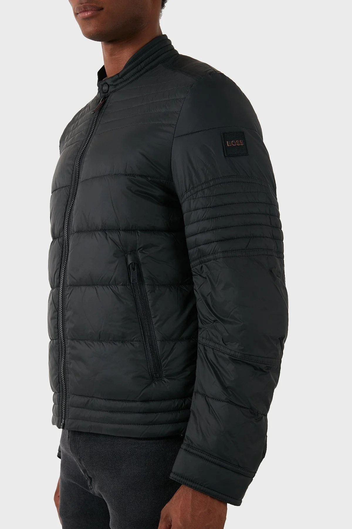 Boss Regular Fit Dik Yaka Şişme Erkek Mont 50522217 001 SİYAH - 5