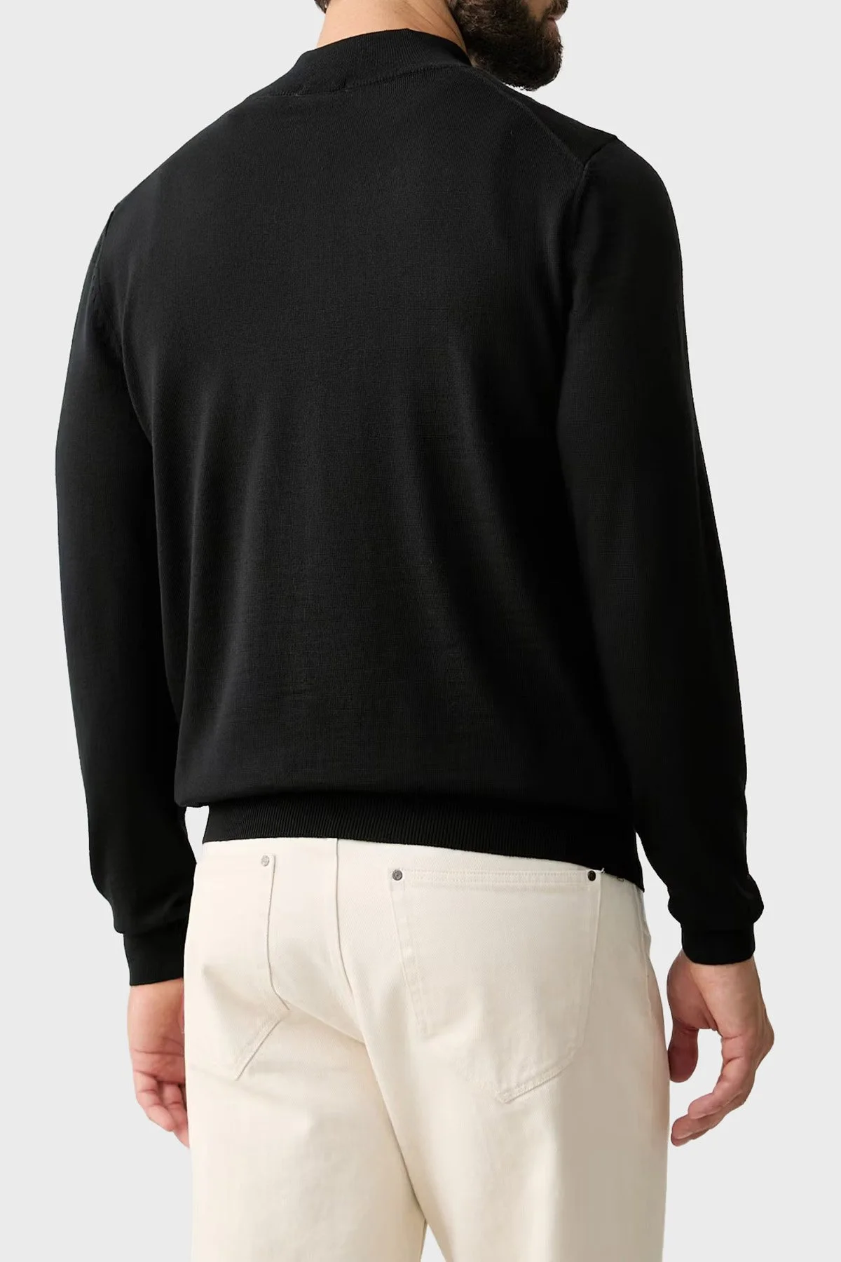 Boss Regular Fit Dik Yaka Yün Erkek Hırka 50571915 001 Siyah - 3