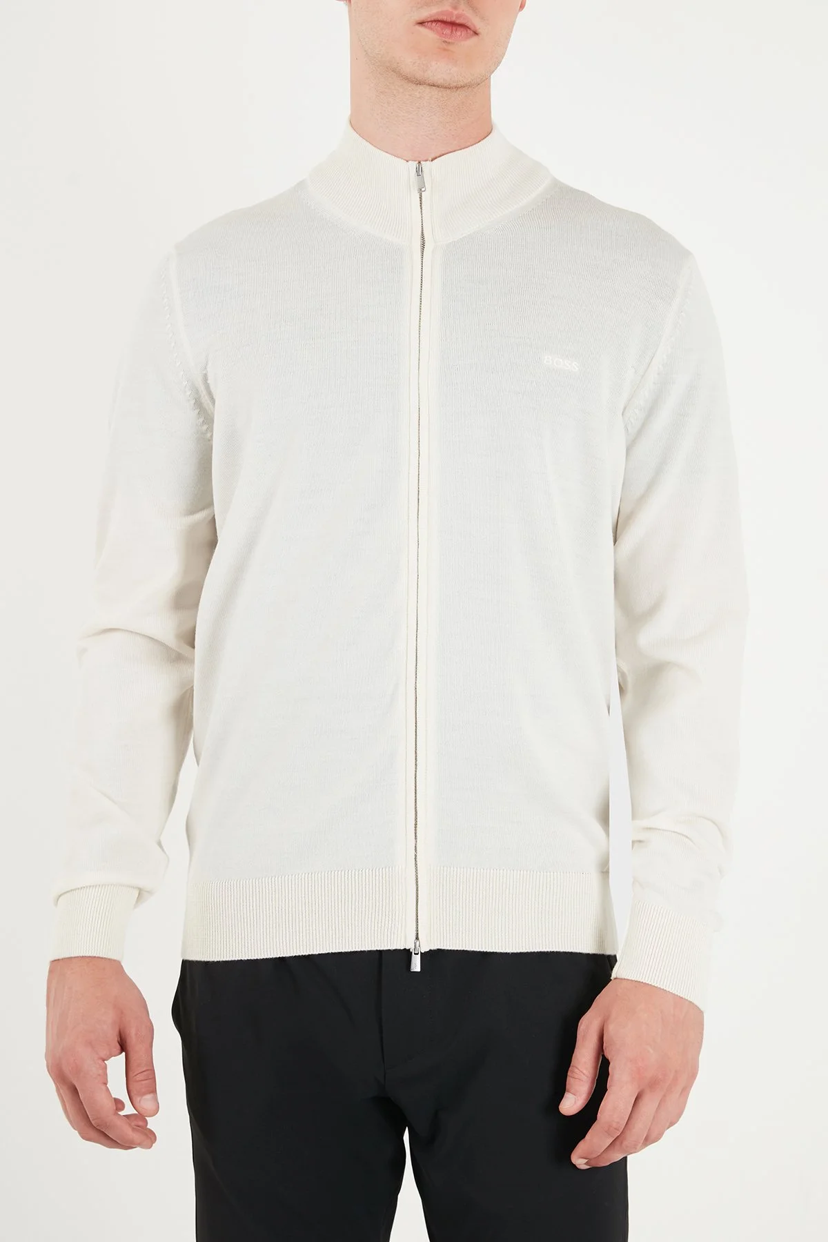 Boss Regular Fit Dik Yaka Yün Erkek Hırka 50571915 118 Bej - 5