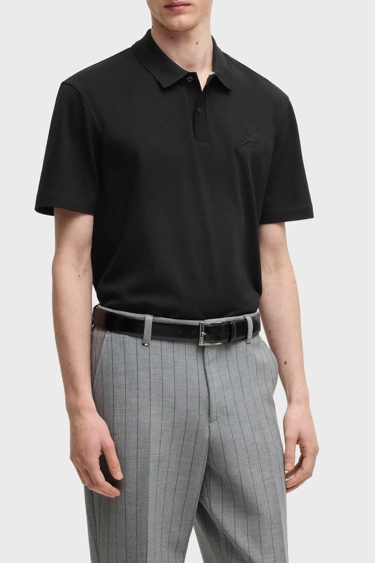 Boss Regular Fit Düğmeli Erkek Polo Yaka T Shirt 50531402 001 SİYAH - 1