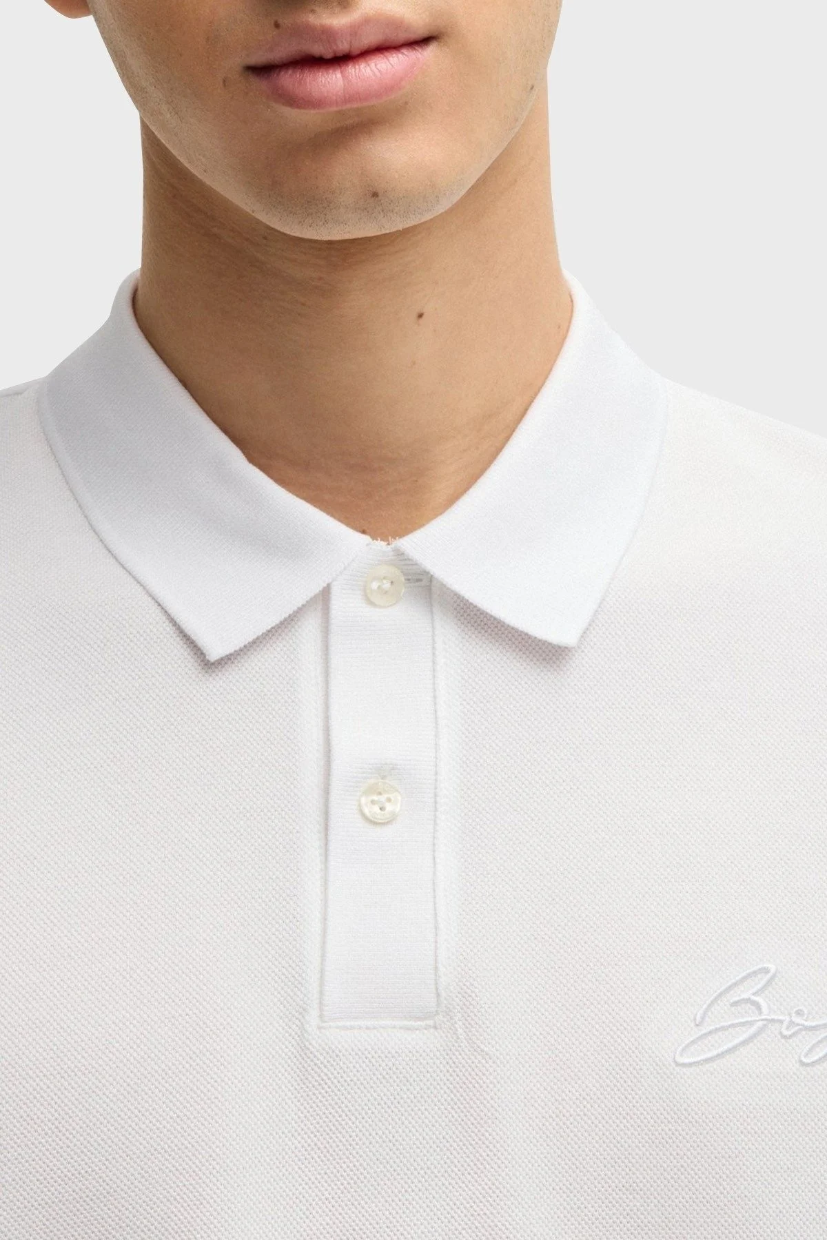 Boss Regular Fit Düğmeli Erkek Polo Yaka T Shirt 50531402 100 BEYAZ - 4