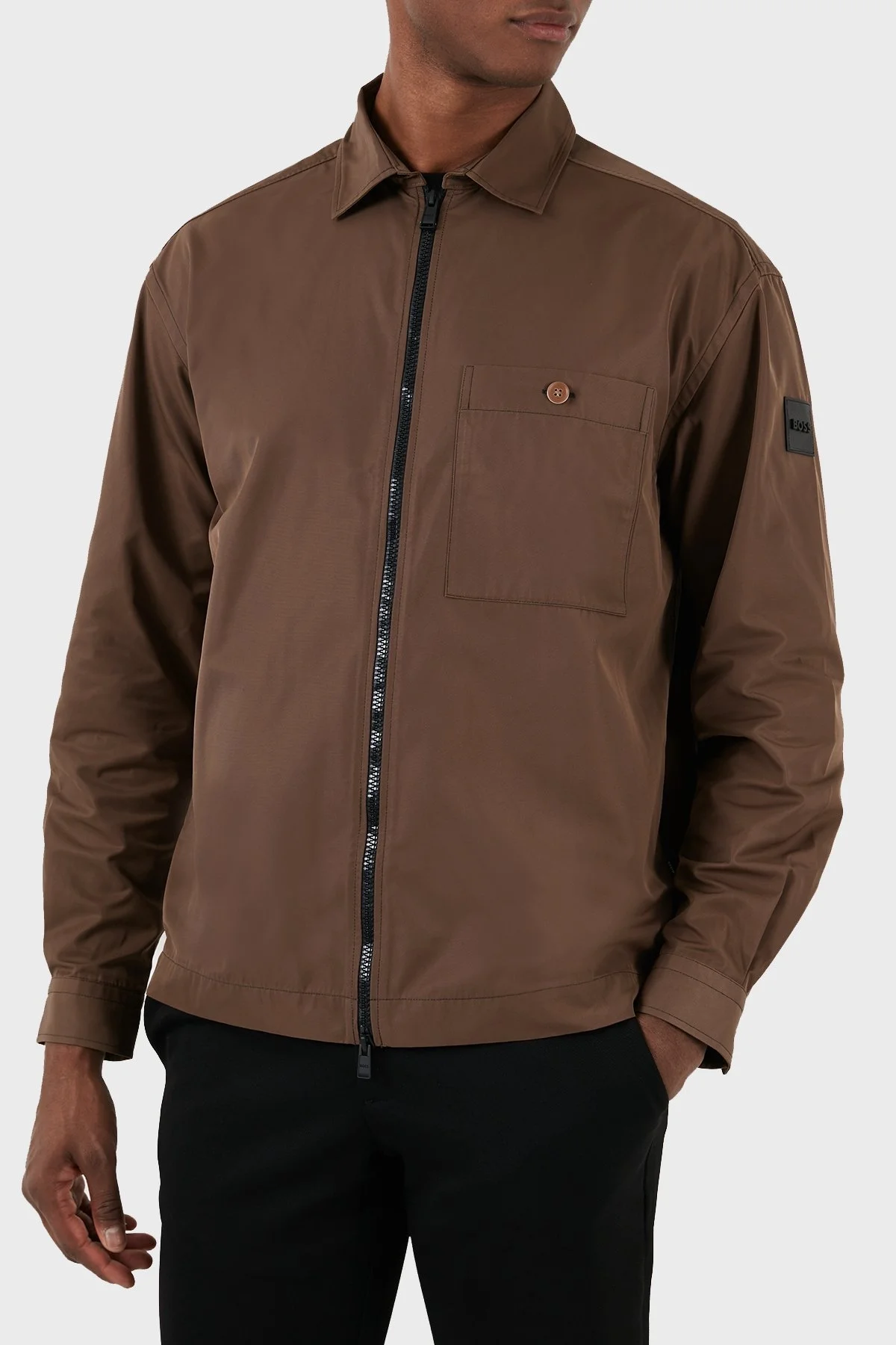 Boss Regular Fit Fermuarlı Erkek Gömlek 50509188 249 KAHVE - 1