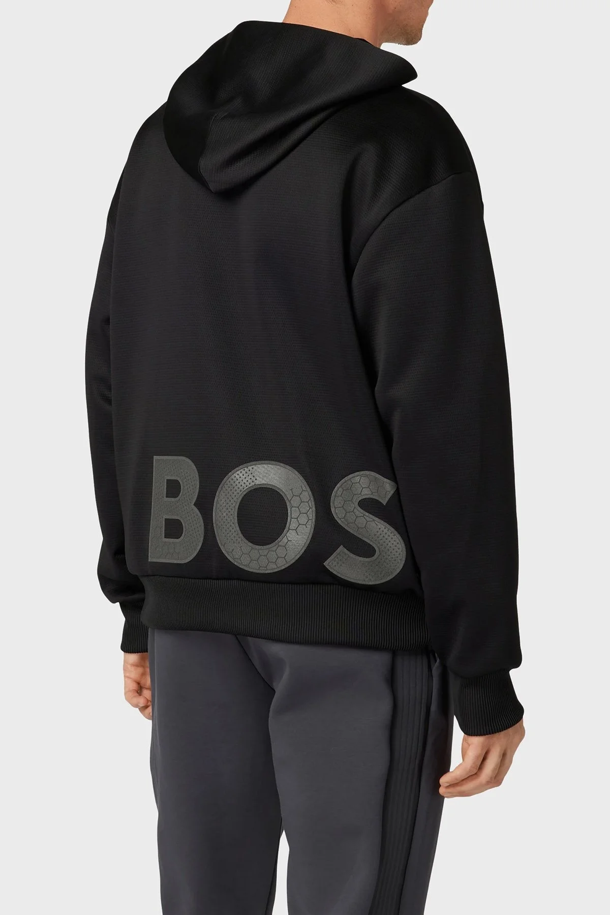 Boss Regular Fit Kanguru Cepli Kapüşonlu Erkek Sweat 50493490 001 SİYAH - 2