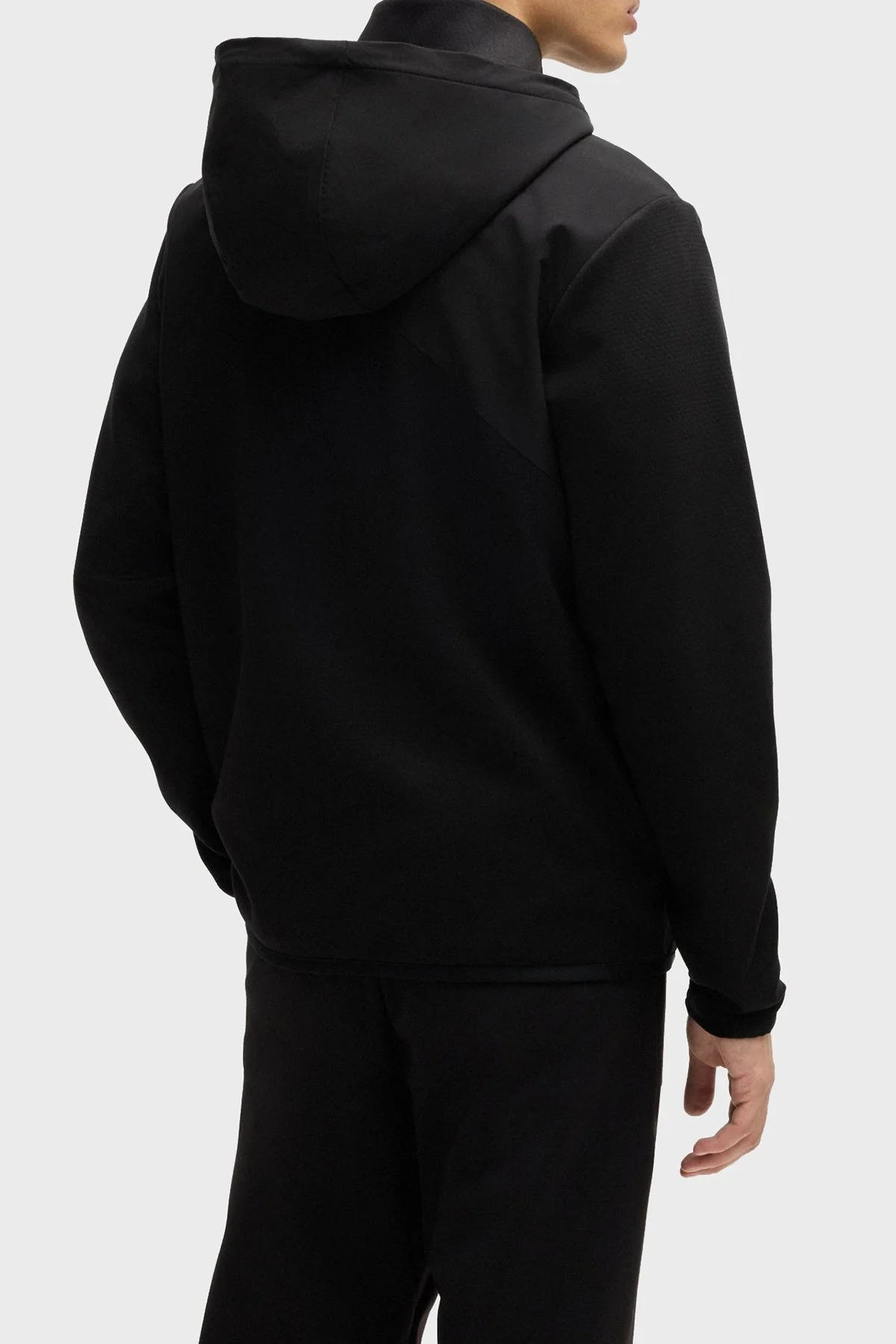 Boss Regular Fit Kapüşonlu Dik Yaka Fermuarlı Erkek Sweat 50523707 001 SİYAH - 3