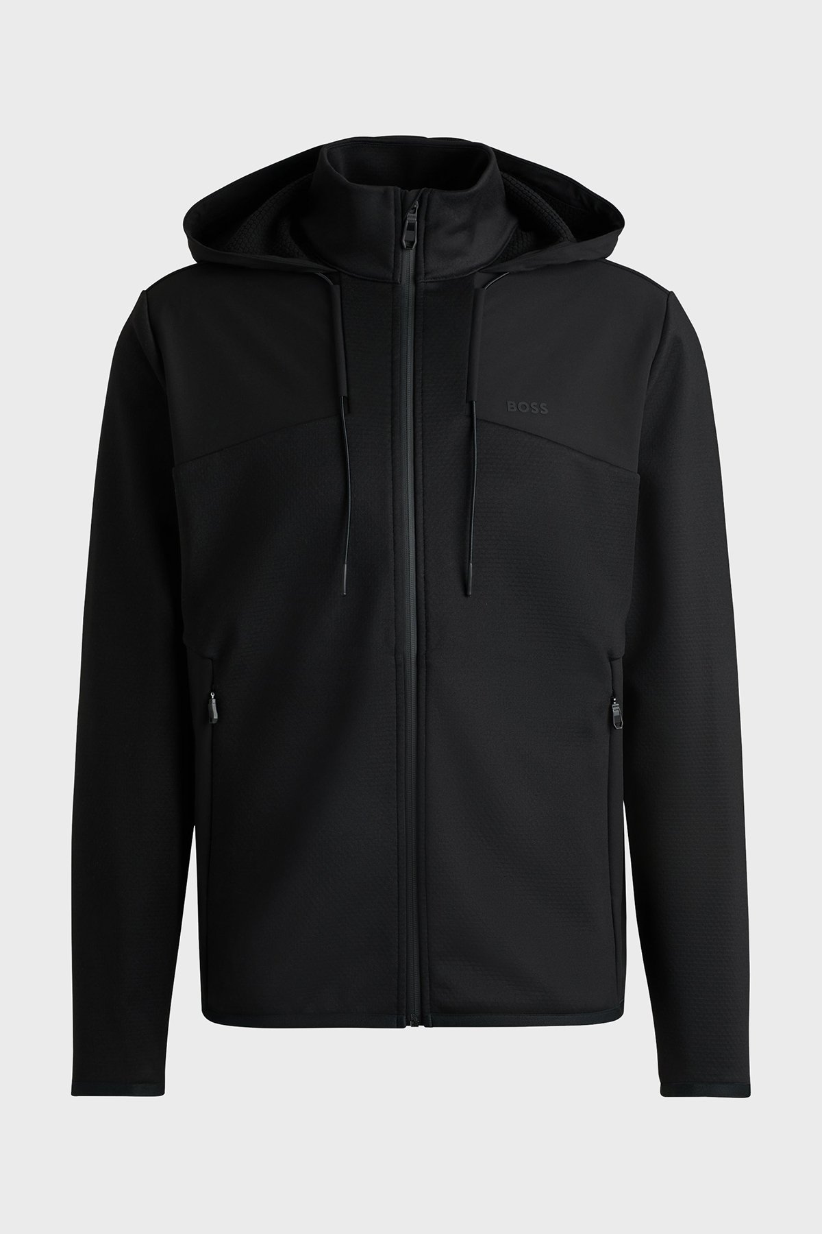 Boss Regular Fit Kapüşonlu Dik Yaka Fermuarlı Erkek Sweat 50523707