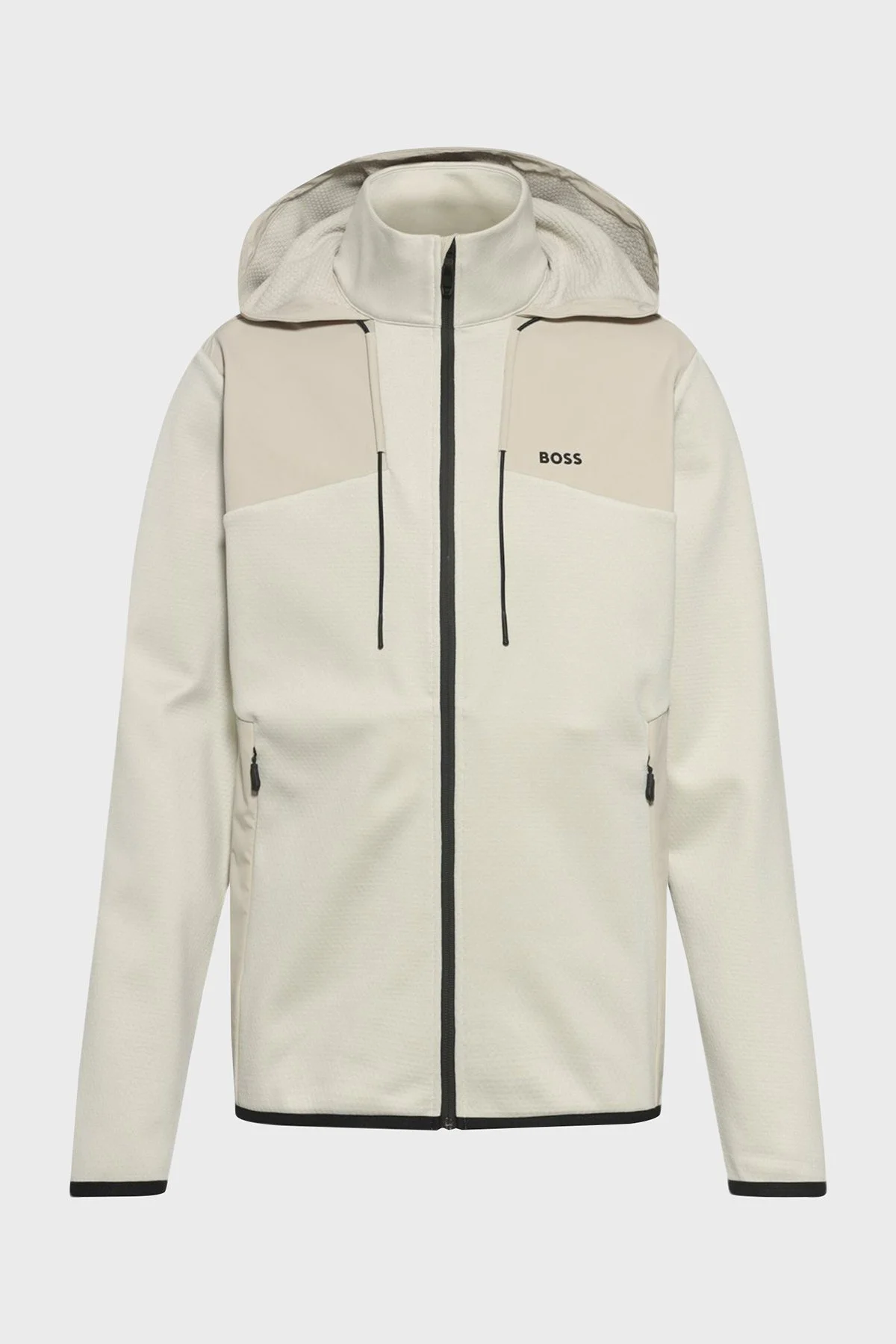 Boss Regular Fit Kapüşonlu Dik Yaka Fermuarlı Erkek Sweat 50523707 271 BEJ - 1