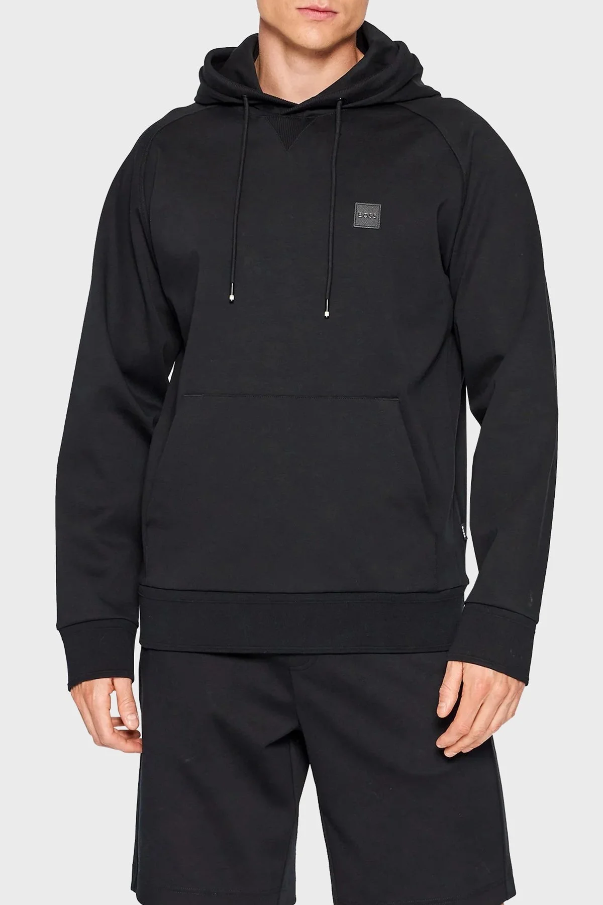 Boss Regular Fit Kapüşonlu Kanguru Cepli Pamuklu Erkek Sweat 50468984 001 SİYAH - 1