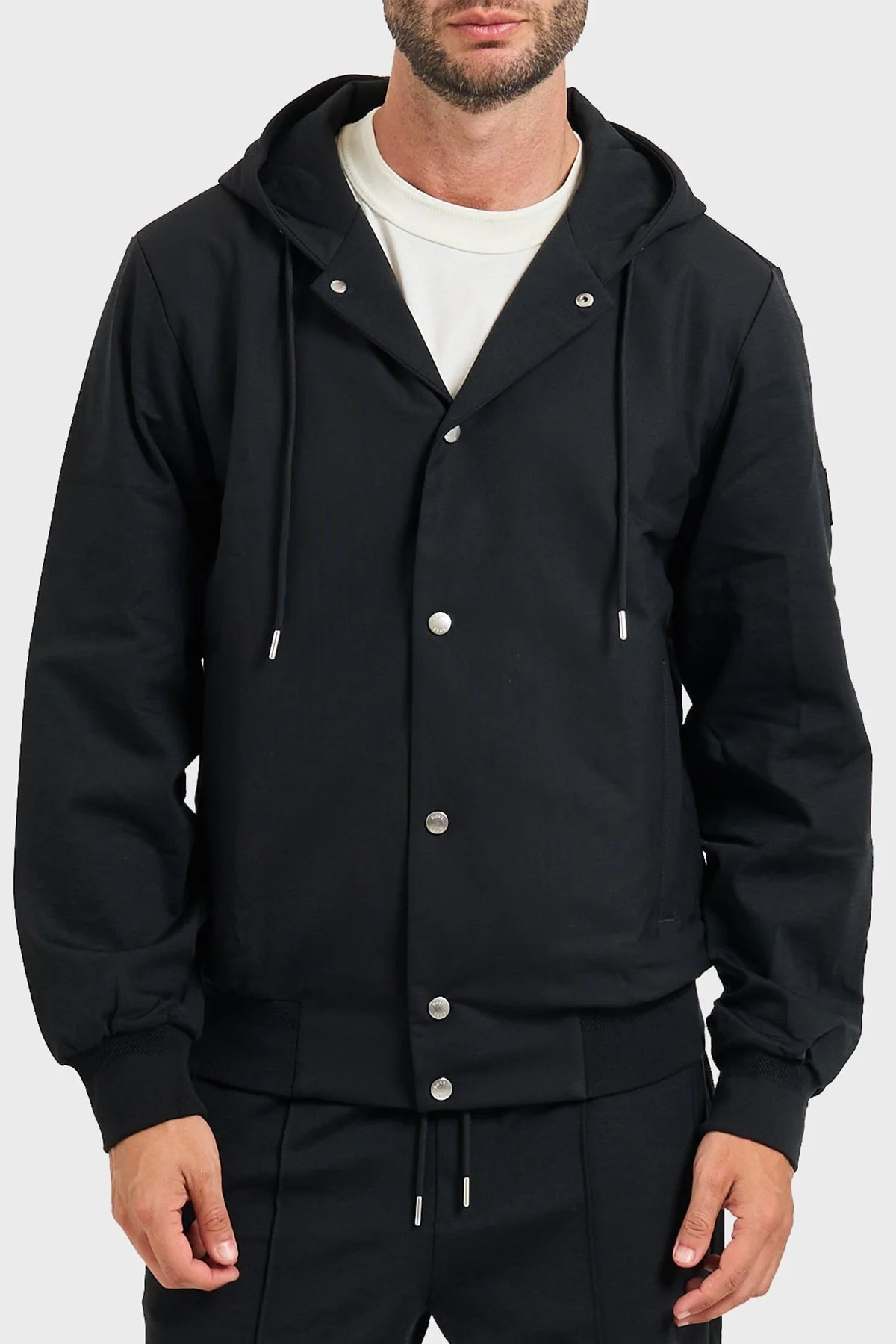 Boss Regular Fit Kapüşonlu Yaka Çıtçıt Düğmeli Erkek Ceket 50543385 001 SİYAH - 1