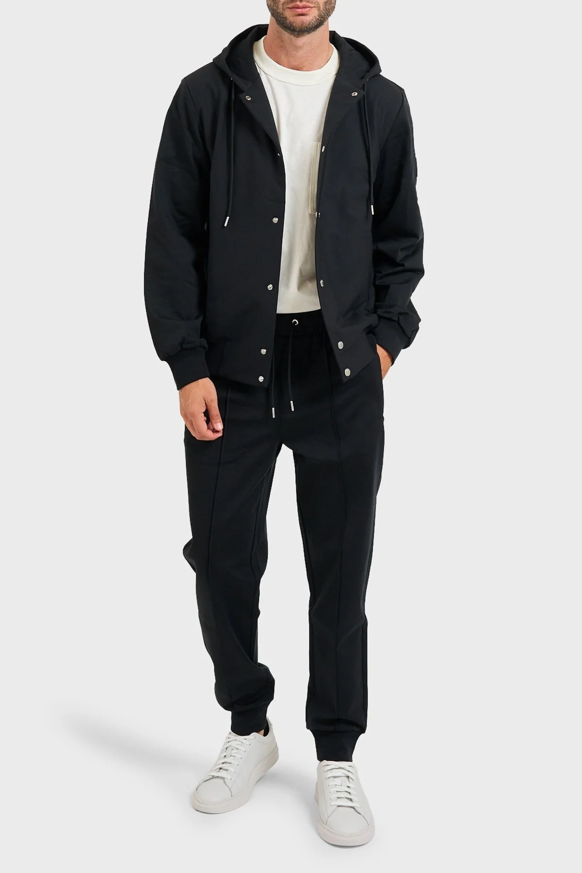 Boss Regular Fit Kapüşonlu Yaka Çıtçıt Düğmeli Erkek Ceket 50543385 001 SİYAH - 2