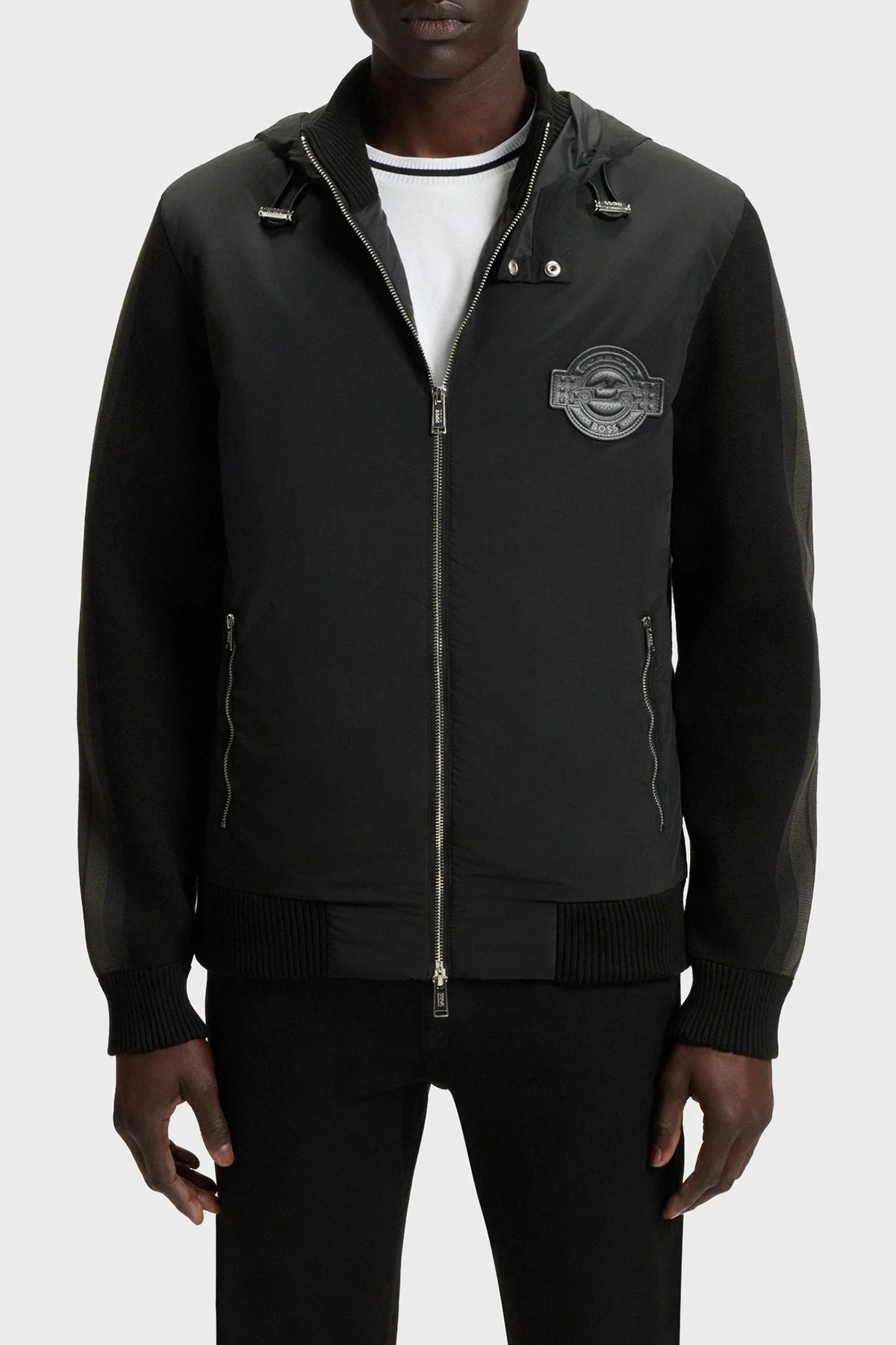 Boss Regular Fit Kapüşonlu Yaka Logolu Cepli Erkek Ceket 50543137 001 SİYAH - 1