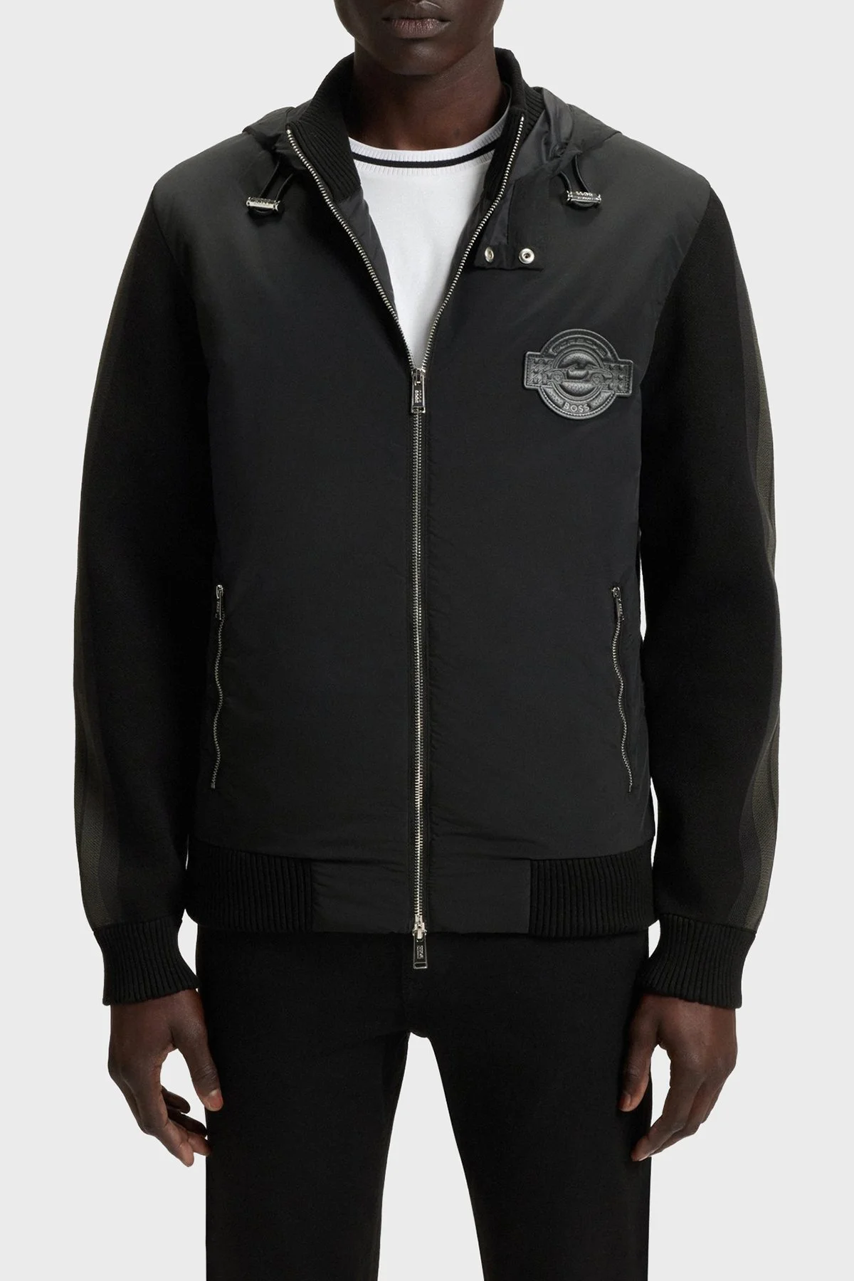 Boss Regular Fit Kapüşonlu Yaka Logolu Cepli Erkek Ceket 50543137 001 SİYAH - 1