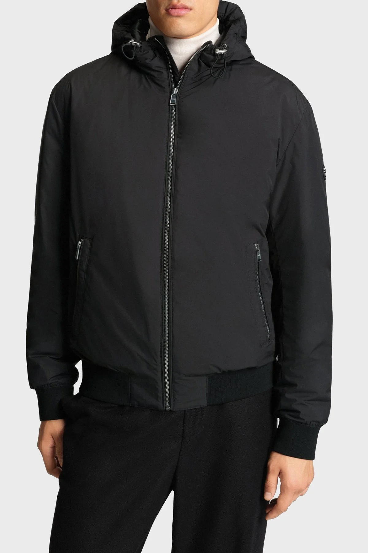 Boss Regular Fit Kapüşonlu Yaka Su İtici Erkek Mont 50547425 001 SİYAH - 1