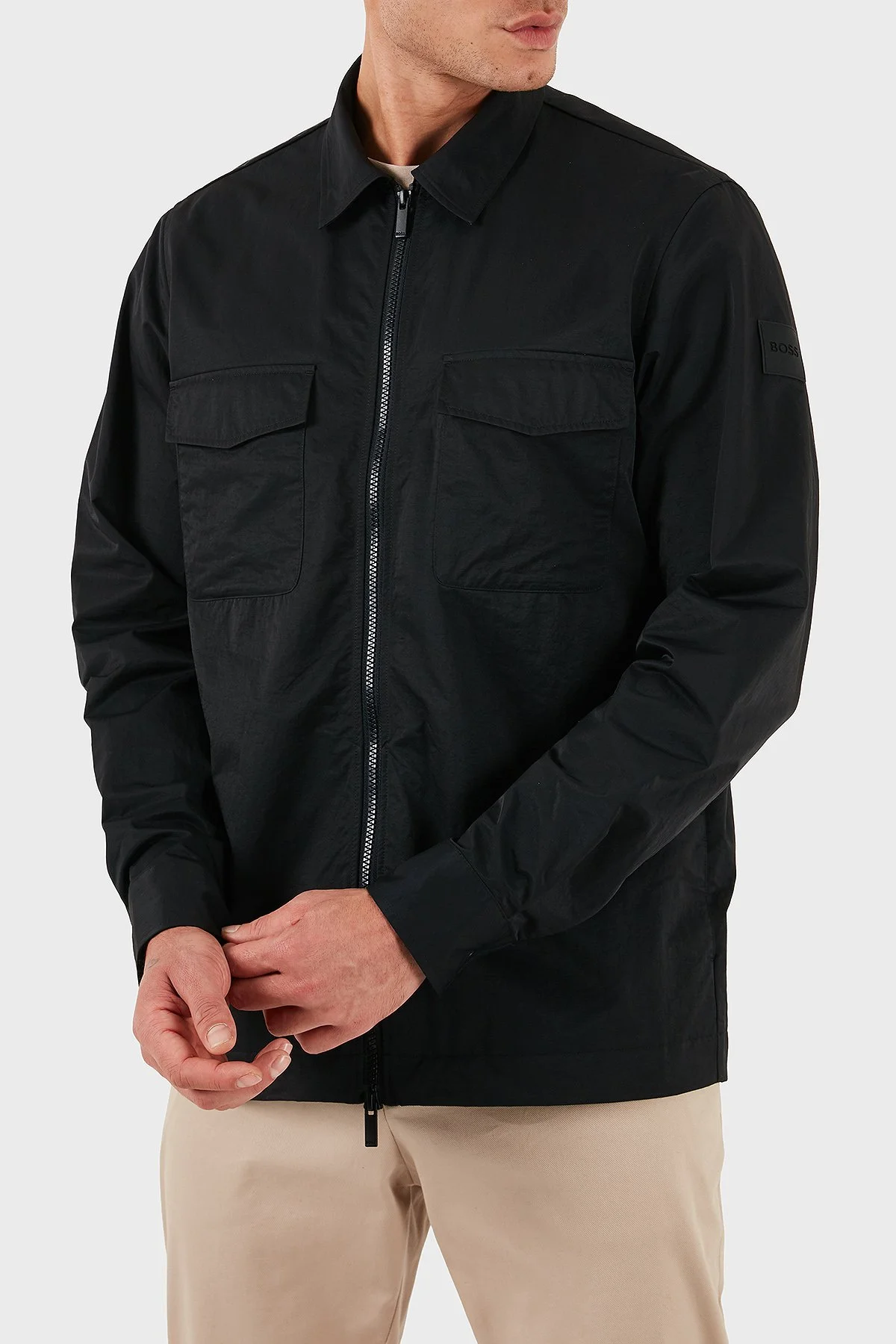 Boss Regular Fit Klasik Yaka Cep Detaylı Fermuarlı Erkek Gömlek 50545896 001 SİYAH - 4