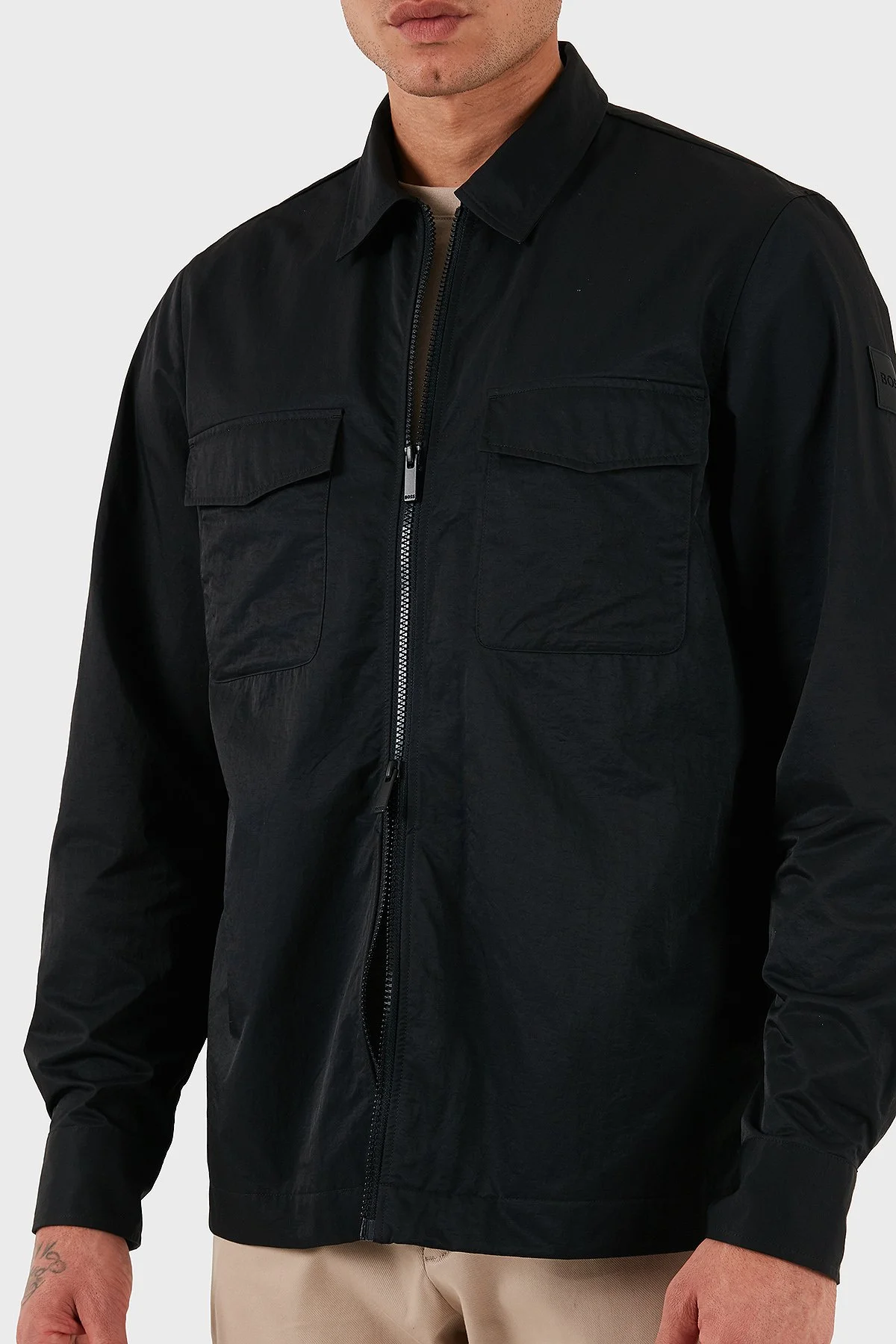 Boss Regular Fit Klasik Yaka Cep Detaylı Fermuarlı Erkek Gömlek 50545896 001 SİYAH - 6