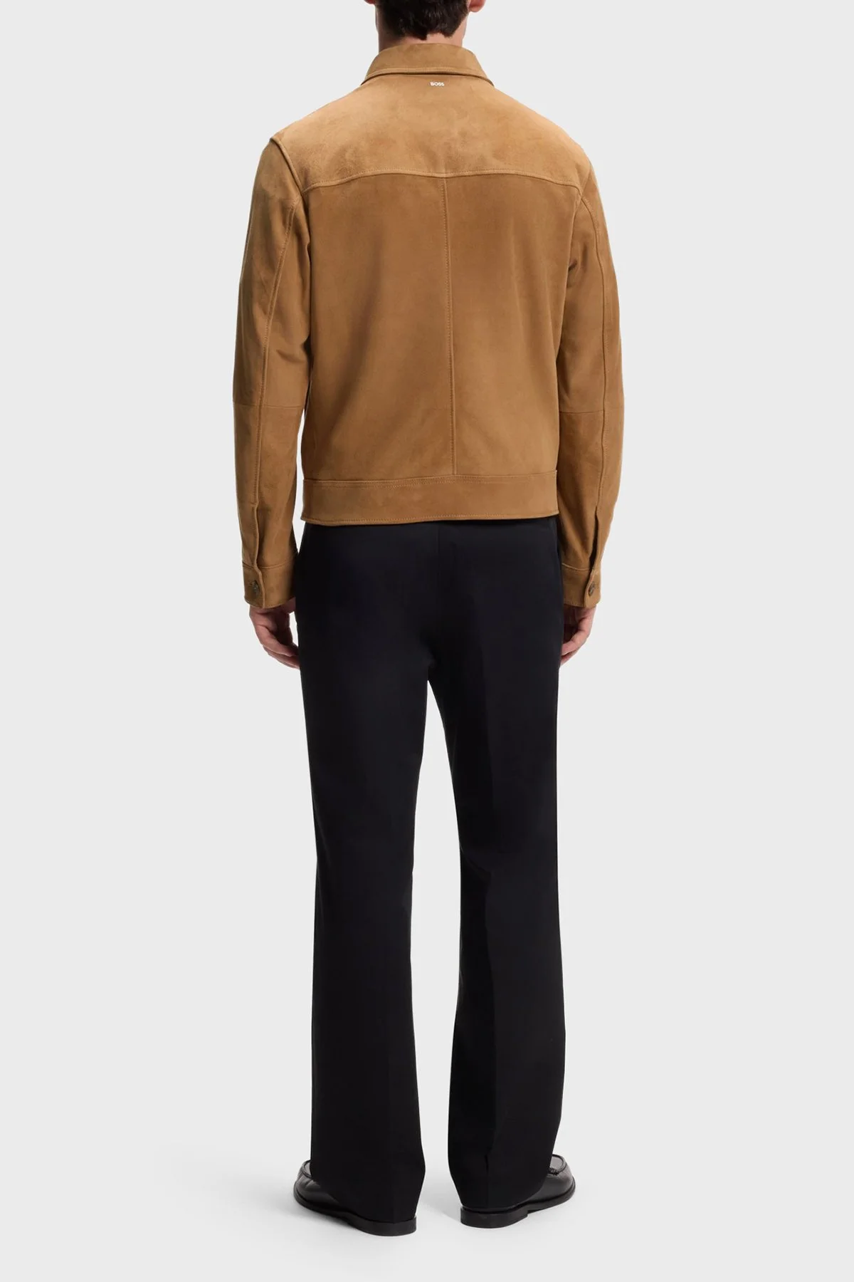 Boss Regular Fit Klasik Yaka Süet Erkek Deri Ceket 50563869 260 Bej - 3