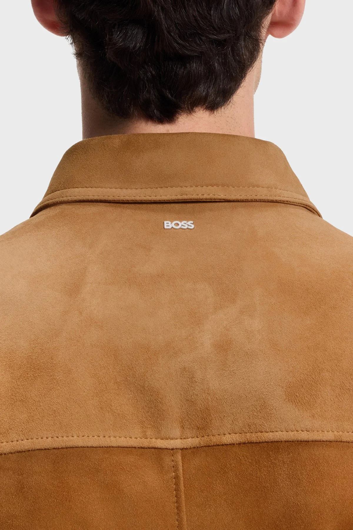 Boss Regular Fit Klasik Yaka Süet Erkek Deri Ceket 50563869 260 Bej - 5