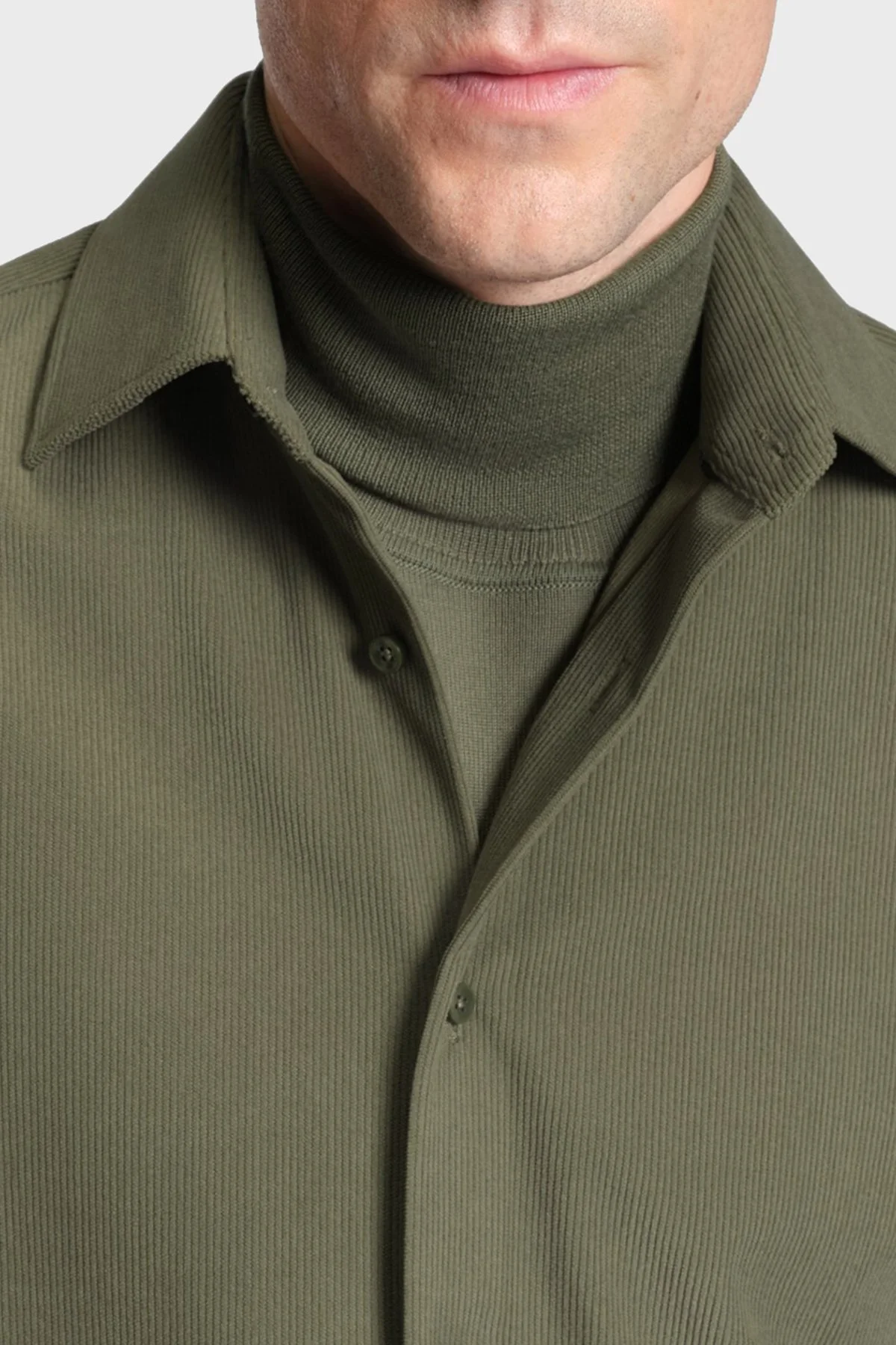 Boss Regular Fit Klasik Yaka Uzun Kollu Kadife Erkek Gömlek 50550679 245 HAKİ - 4