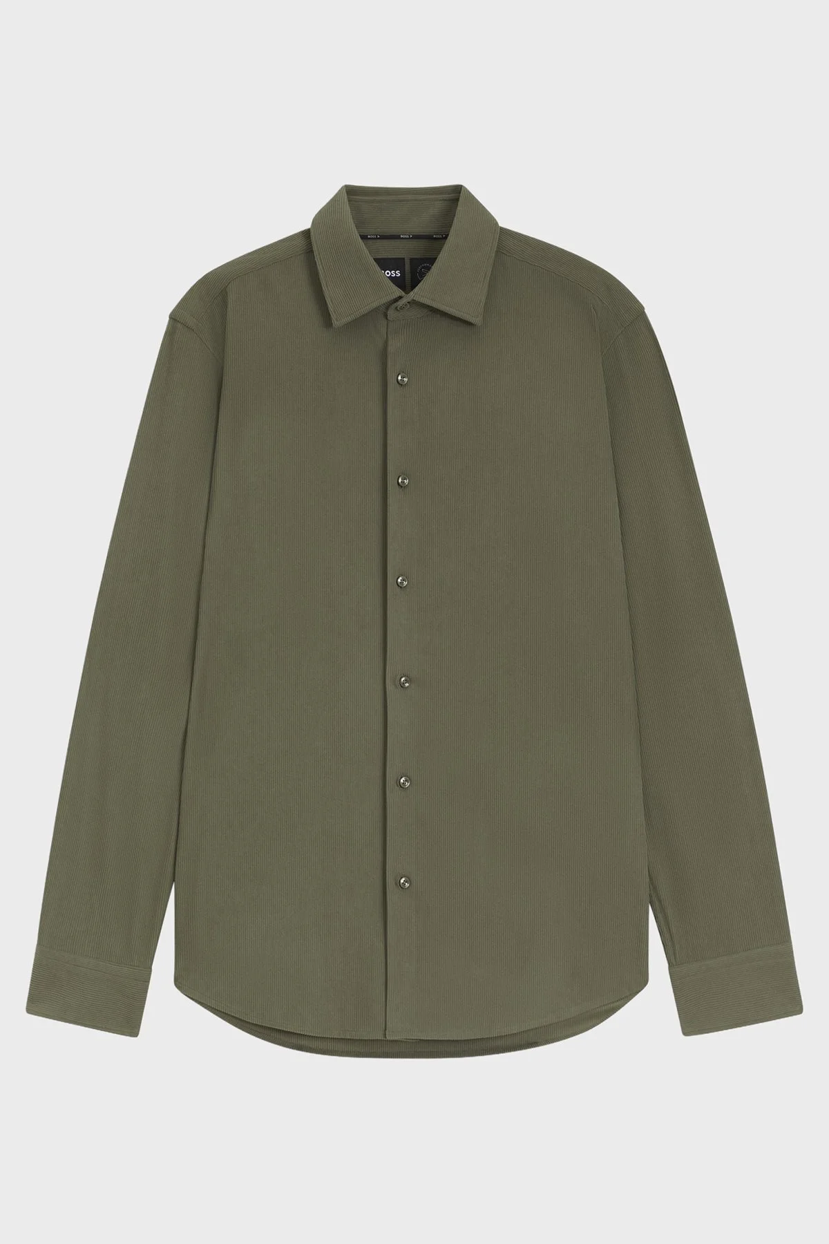 Boss Regular Fit Klasik Yaka Uzun Kollu Kadife Erkek Gömlek 50550679 245 HAKİ - 6