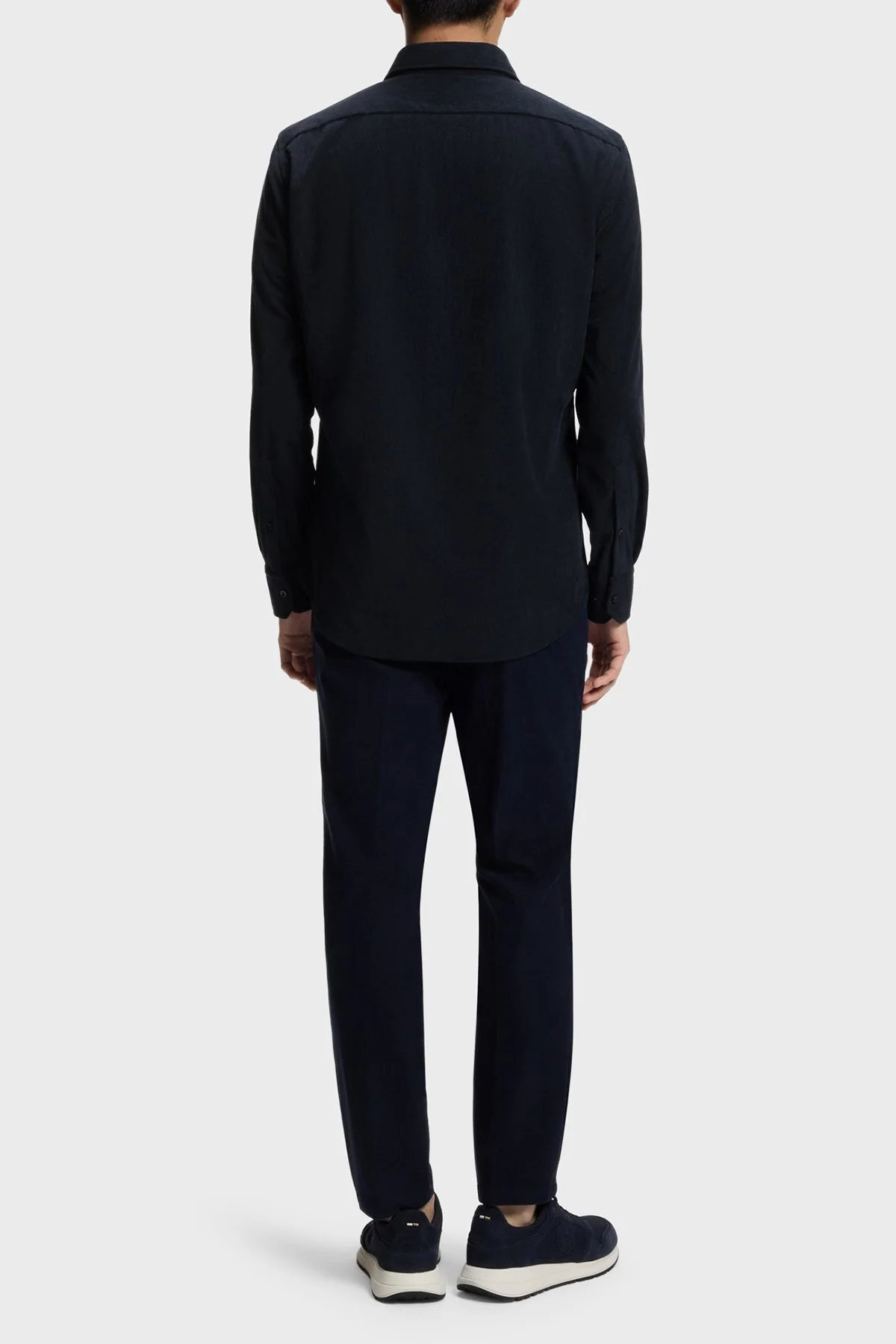 Boss Regular Fit Klasik Yaka Uzun Kollu Kadife Erkek Gömlek 50550679 404 LACİVERT - 3