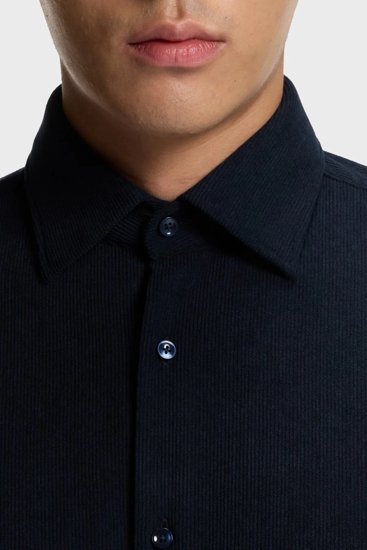 Boss Regular Fit Klasik Yaka Uzun Kollu Kadife Erkek Gömlek 50550679 404 LACİVERT - 4