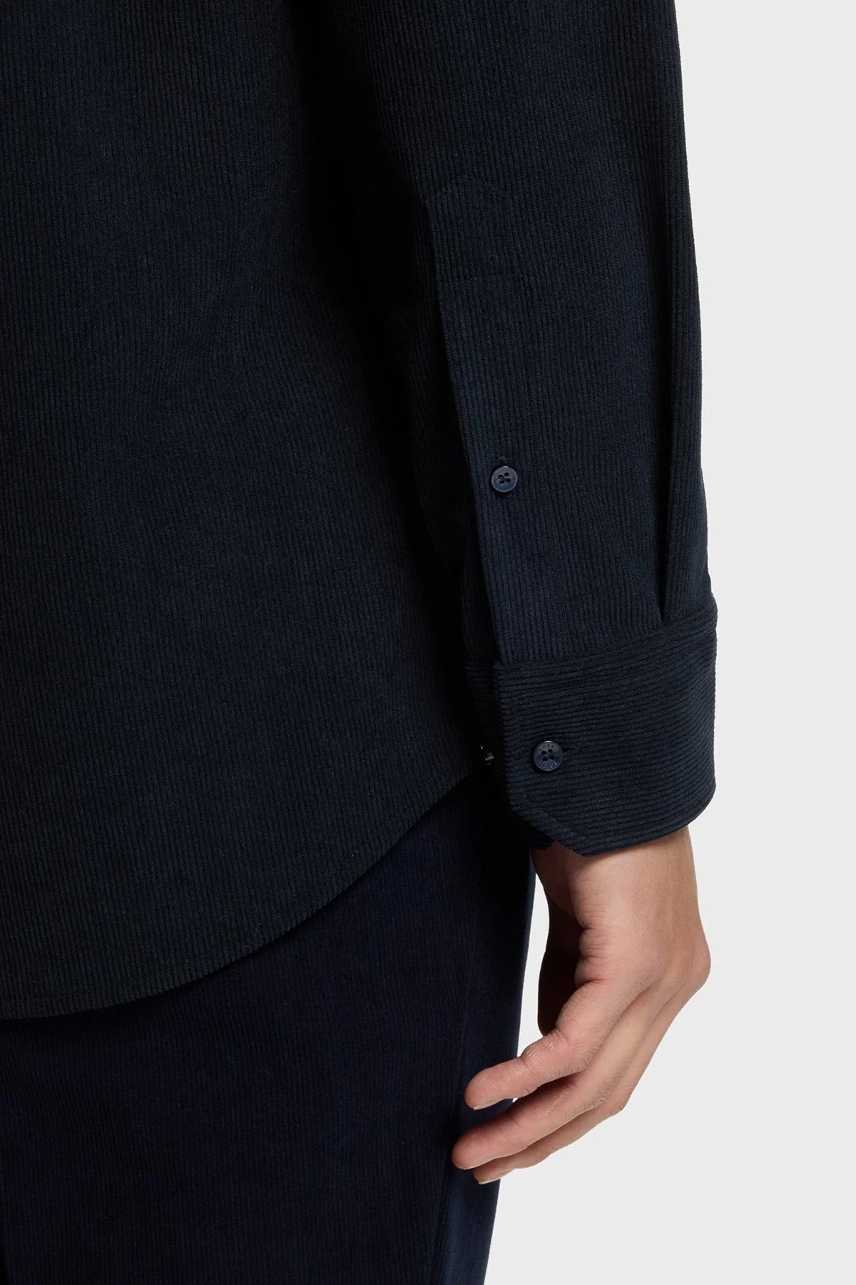 Boss Regular Fit Klasik Yaka Uzun Kollu Kadife Erkek Gömlek 50550679 404 LACİVERT - 5