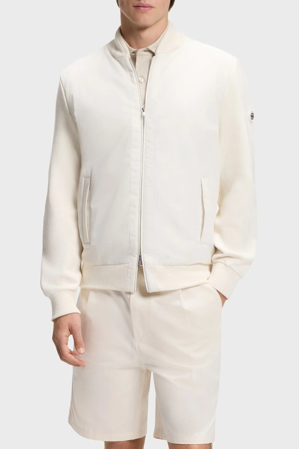 Boss Regular Fit Kolej Yaka Fermuarlı Erkek Hırka 50565508 118 Bej - 1