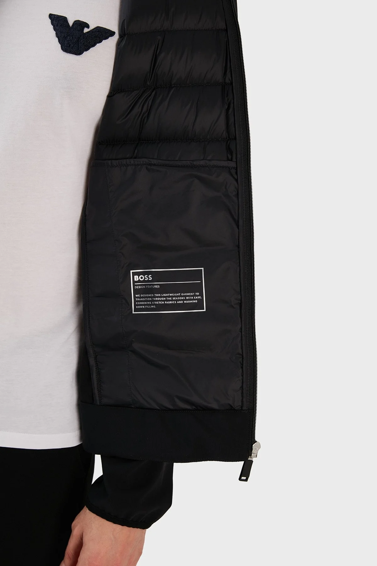 Boss Regular Fit Kuş Tüyü Dolgulu Kolej Yaka Erkek Mont 50491904 001 SİYAH - 5