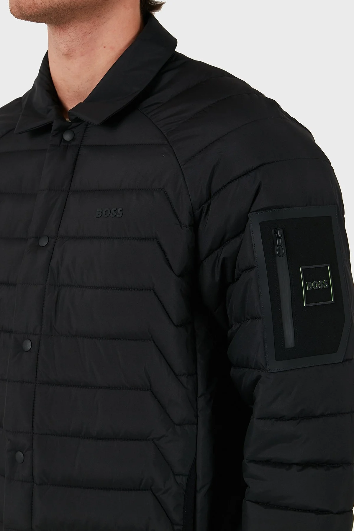 Boss Regular Fit Logolu Polo Yaka Erkek Mont 50527350 001 SİYAH - 5