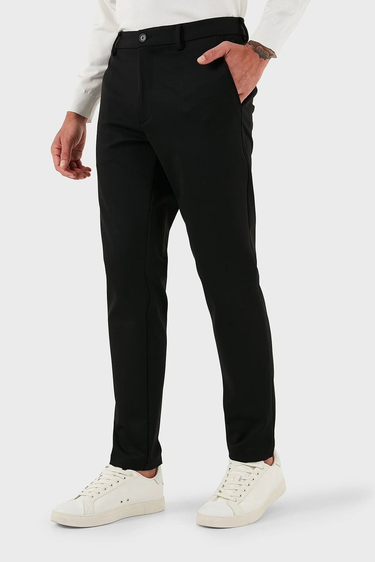 Boss Regular Fit Normal Bel Düz Paça Streç Saten Erkek Pantolon 50546890 001 SİYAH - 4