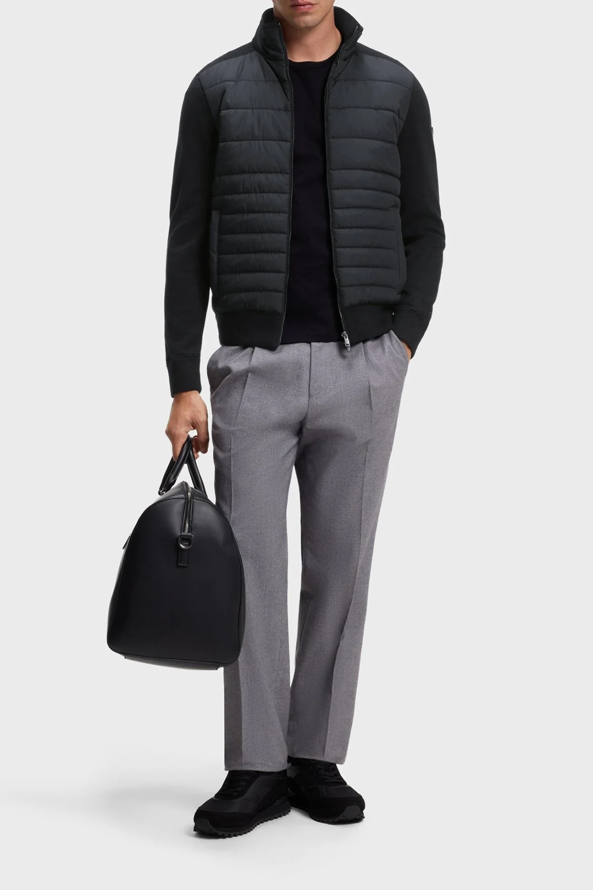 Boss Regular Fit Pamuk Ve Yün Karışımlı Dik Yaka Erkek Ceket 50570636 001 Siyah - 2