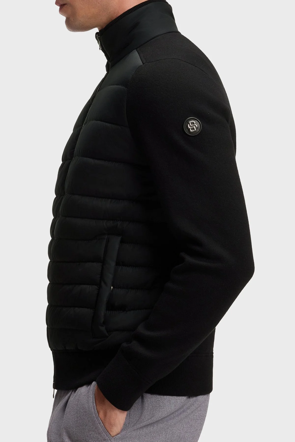 Boss Regular Fit Pamuk Ve Yün Karışımlı Dik Yaka Erkek Ceket 50570636 001 Siyah - 4
