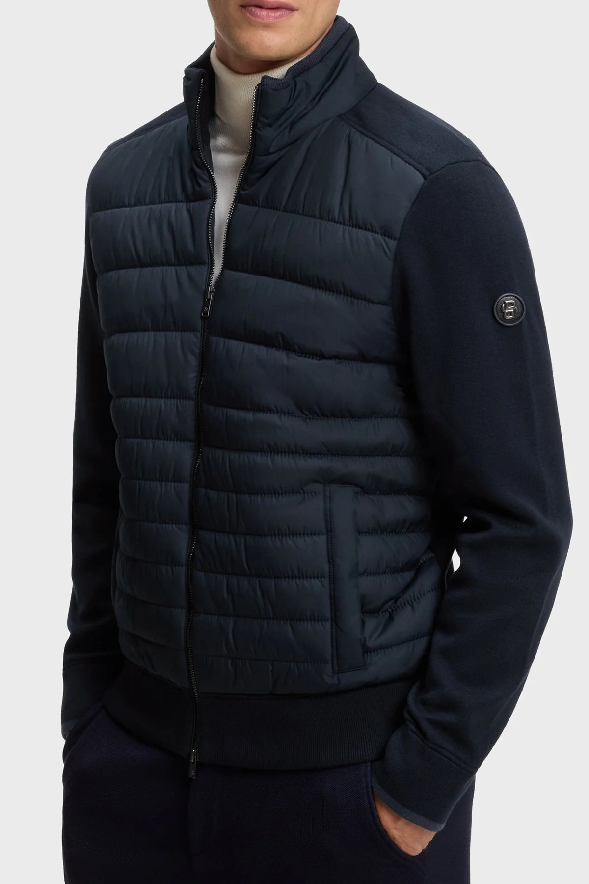 Boss Regular Fit Pamuk Ve Yün Karışımlı Dik Yaka Erkek Ceket 50570636 404 Lacivert - 6