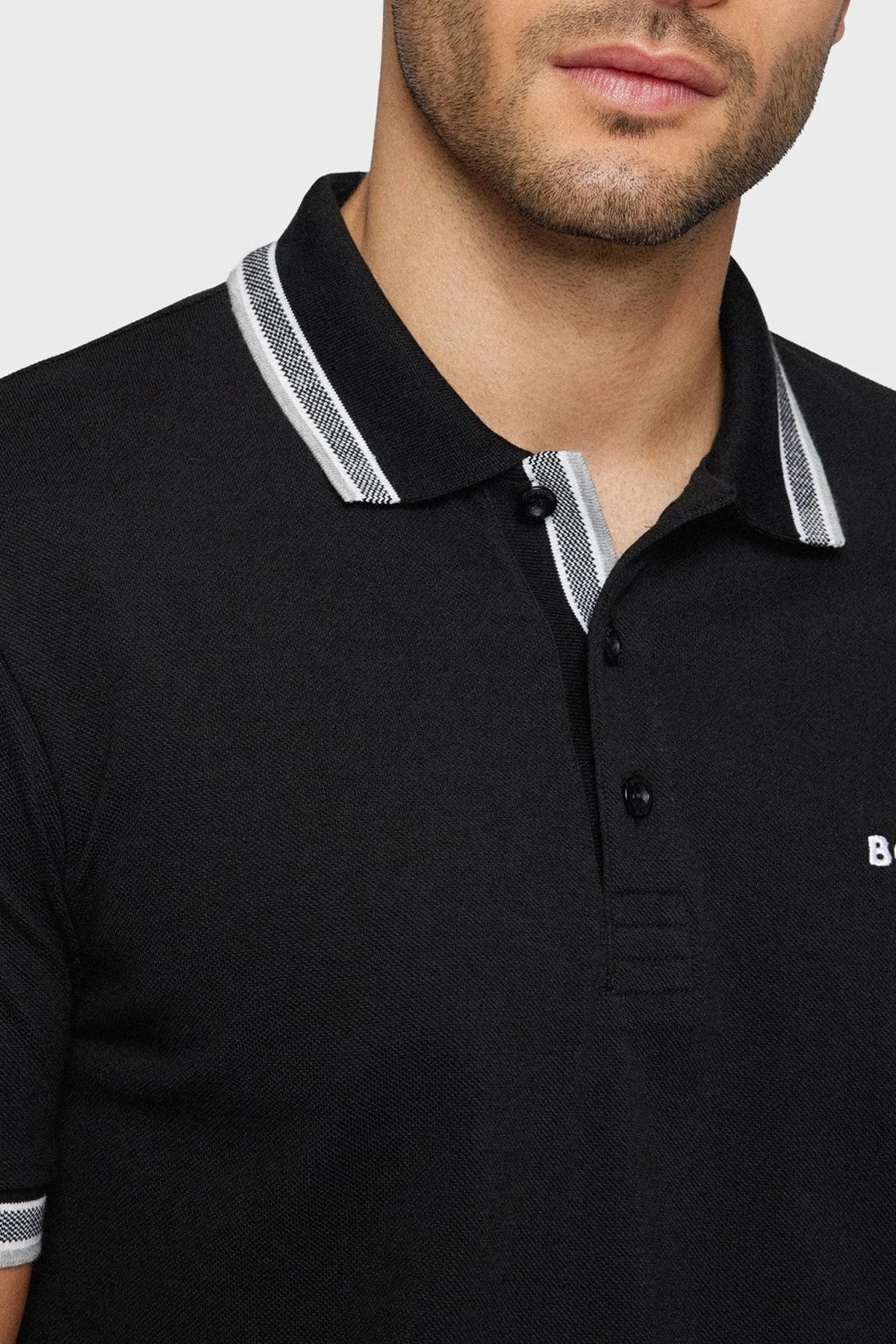 Boss Pamuklu Regular Fit Erkek Polo Yaka T Shirt 50469055 001 SİYAH - 4