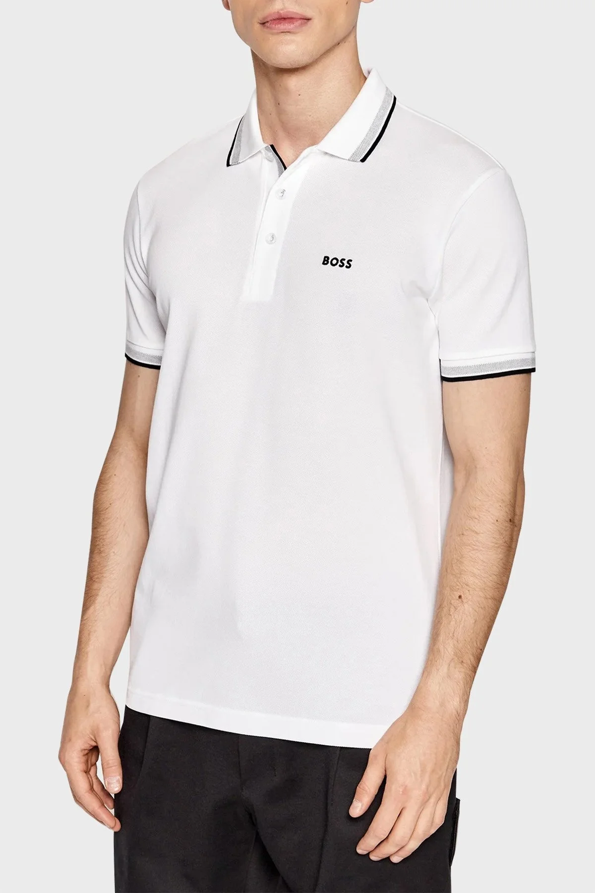 Boss Pamuklu Regular Fit Erkek Polo Yaka T Shirt 50469055 100 BEYAZ - 1