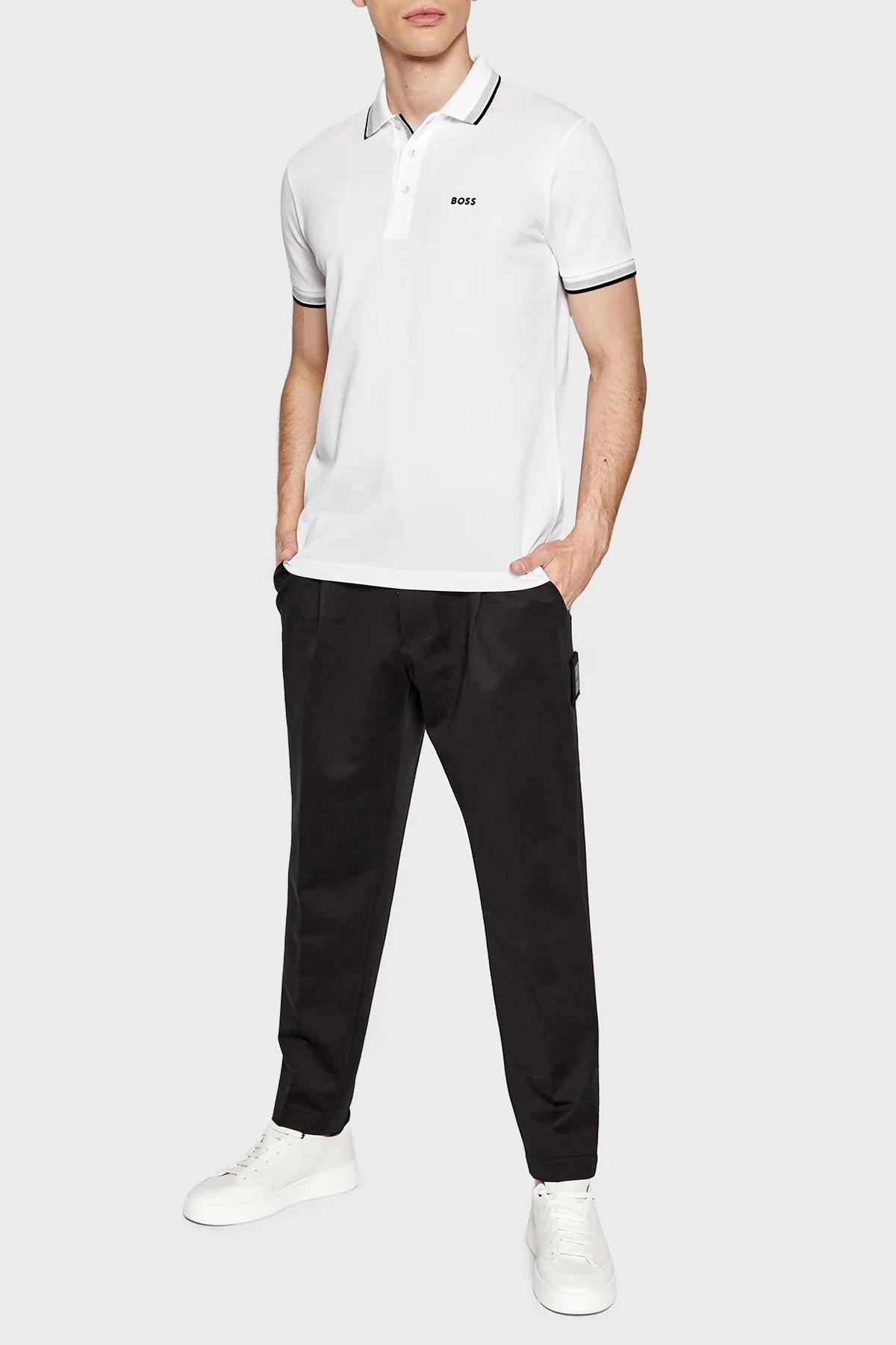 Boss Pamuklu Regular Fit Erkek Polo Yaka T Shirt 50469055 100 BEYAZ - 3